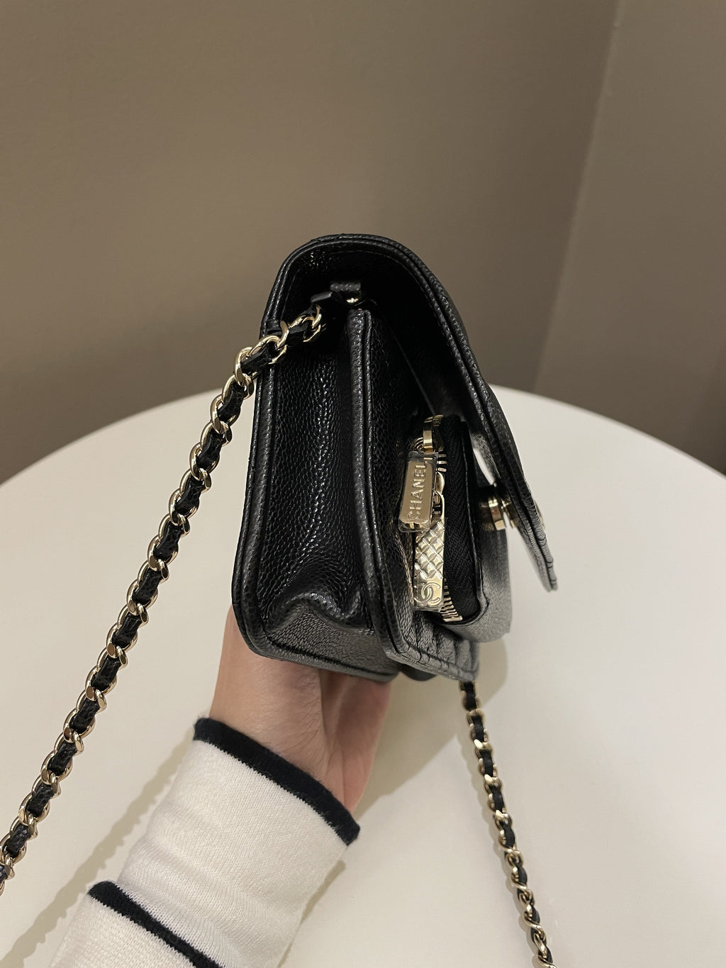 Chanel Business Affinity Clutch On Chain Black Caviar
