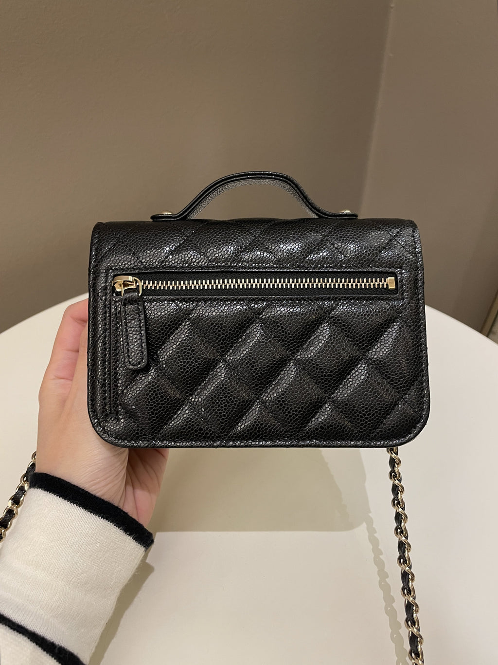 Chanel Business Affinity Clutch On Chain Black Caviar