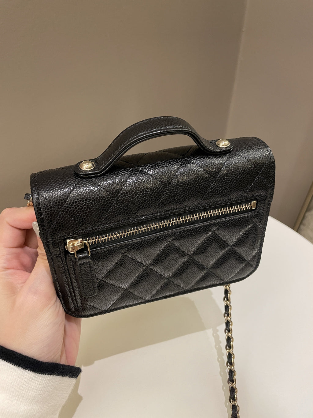Chanel Business Affinity Clutch On Chain Black Caviar