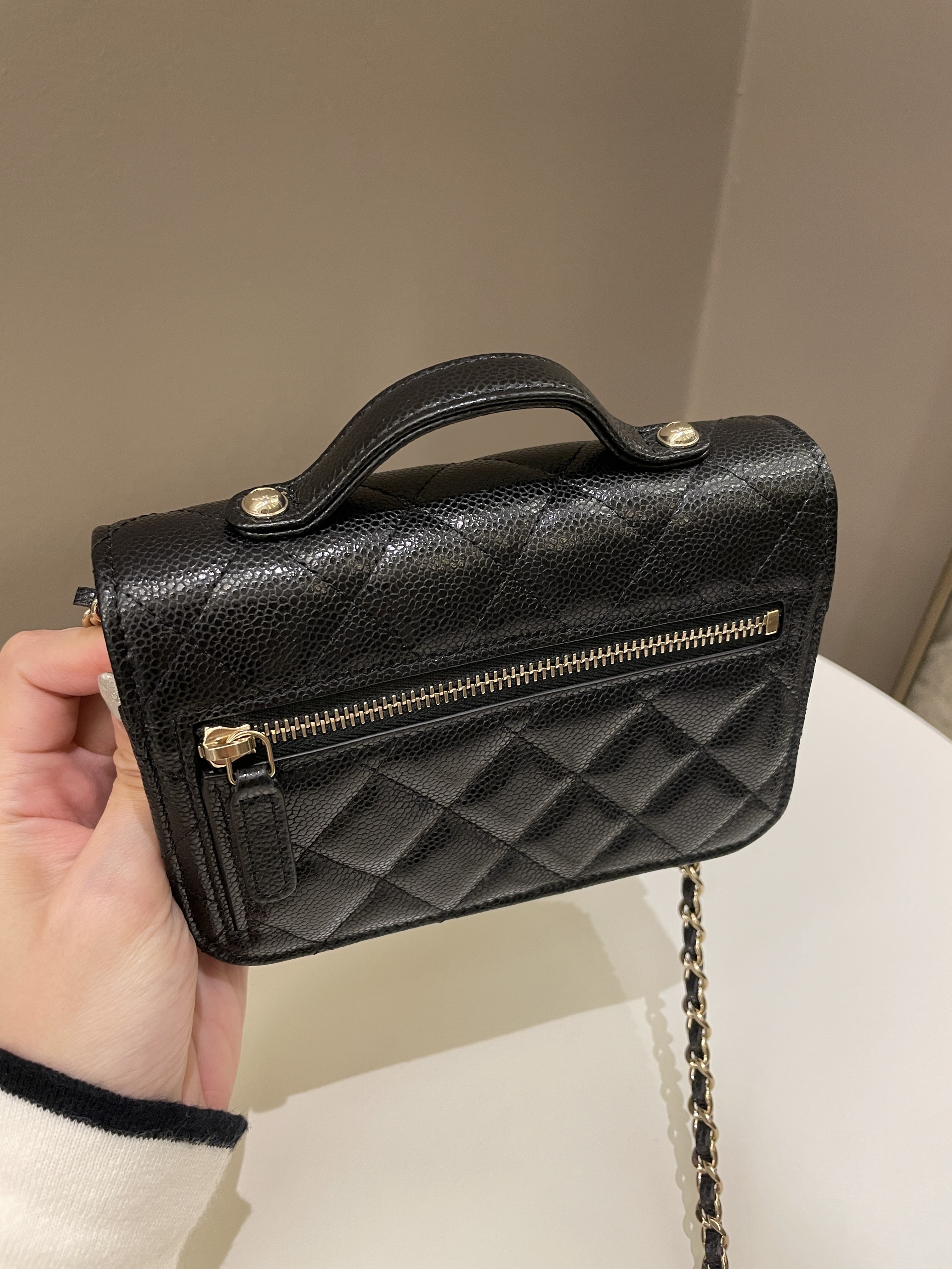 Chanel Business Affinity Clutch On Chain Black Caviar