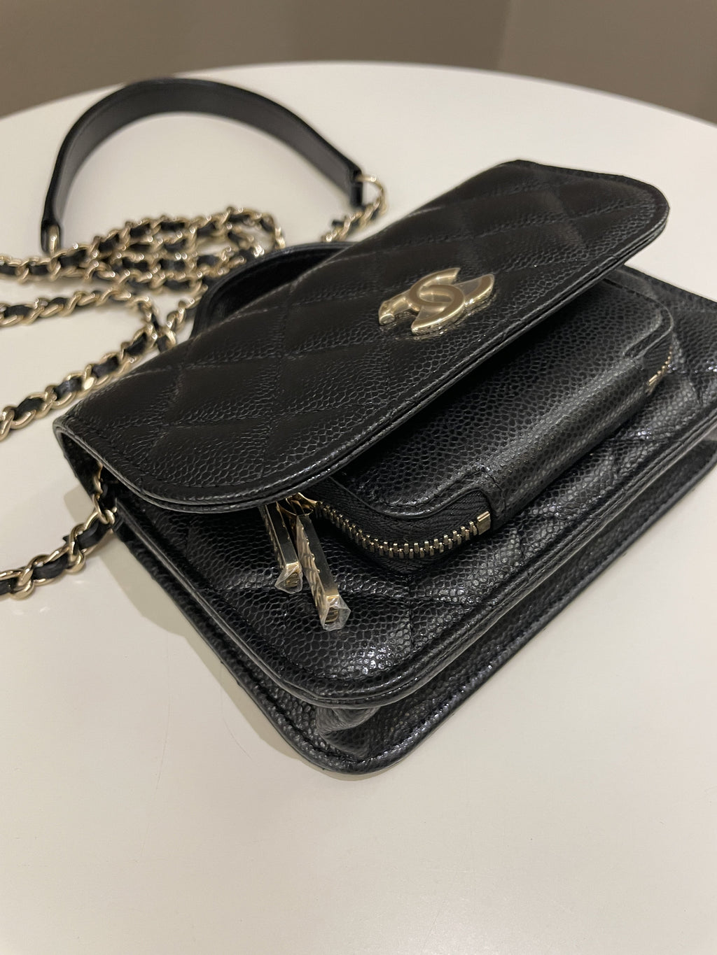 Chanel Business Affinity Clutch On Chain Black Caviar
