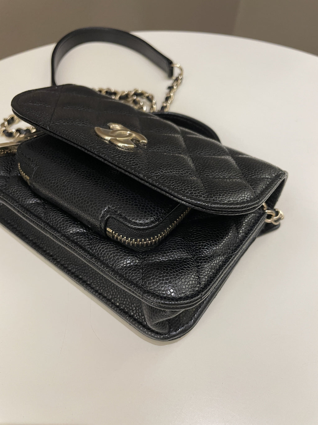Chanel Business Affinity Clutch On Chain Black Caviar