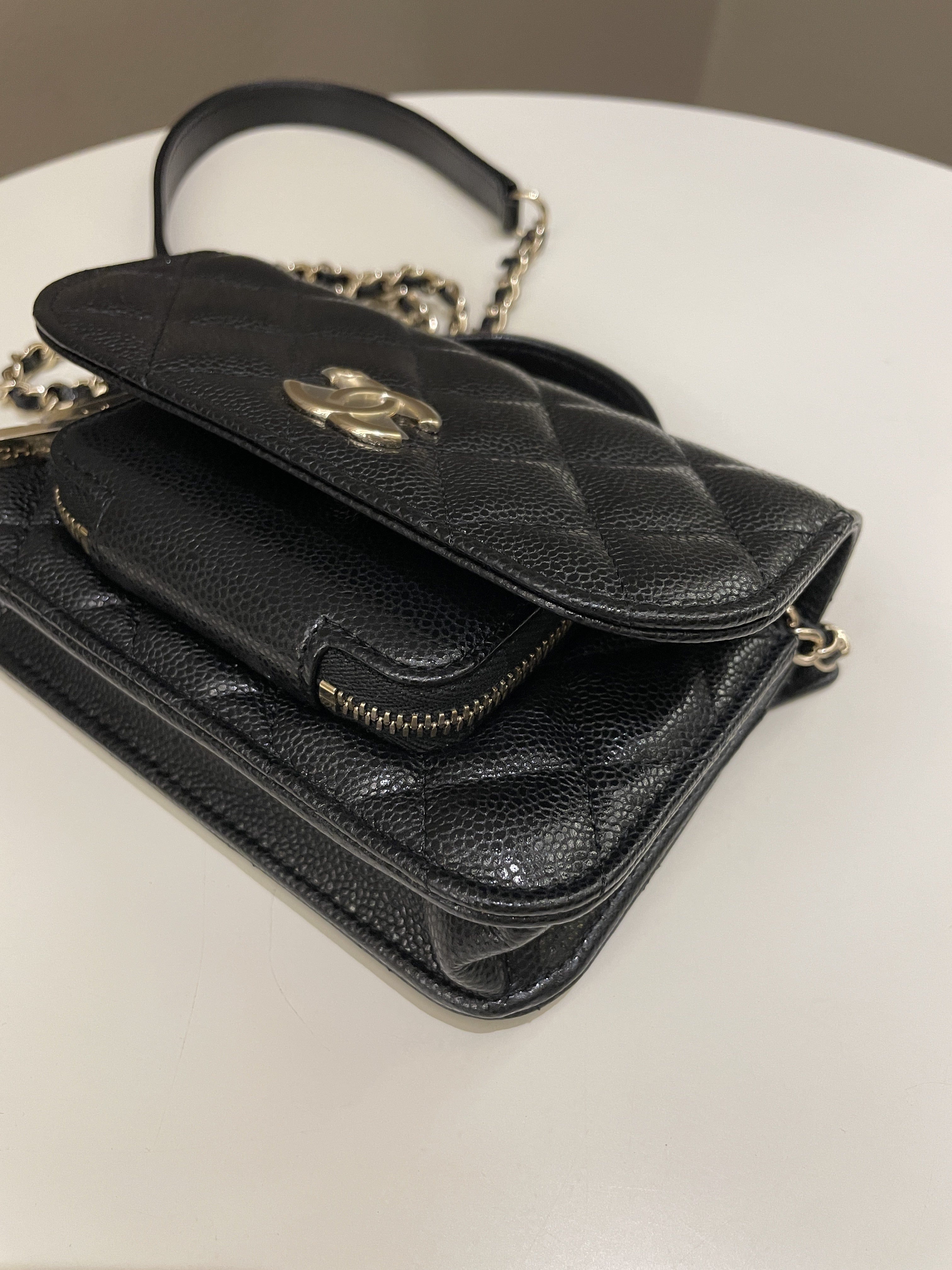 Chanel Business Affinity Clutch On Chain Black Caviar