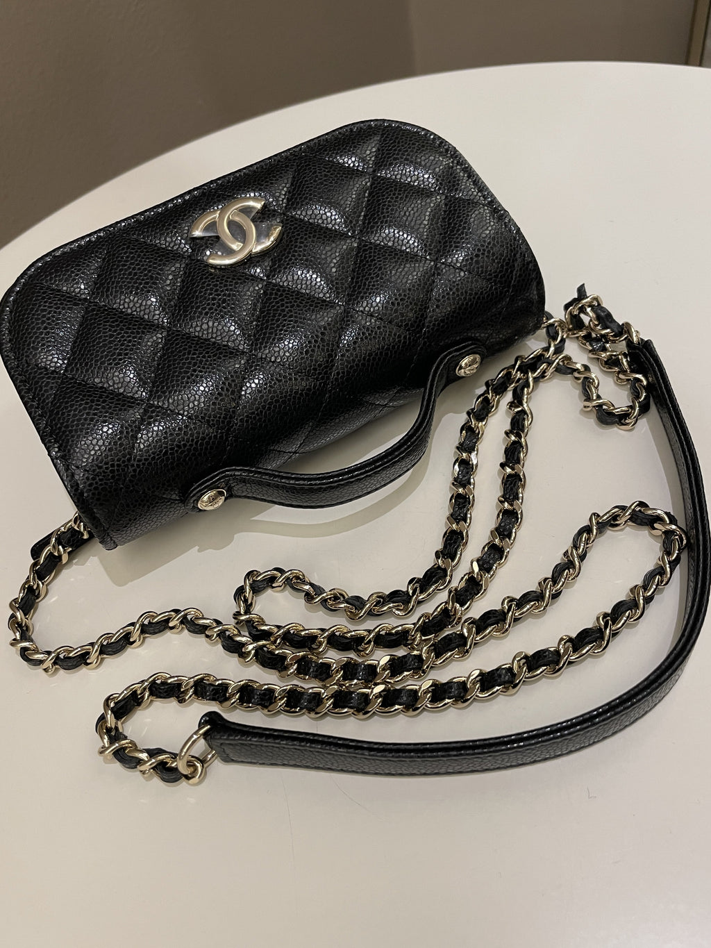 Chanel Business Affinity Clutch On Chain Black Caviar
