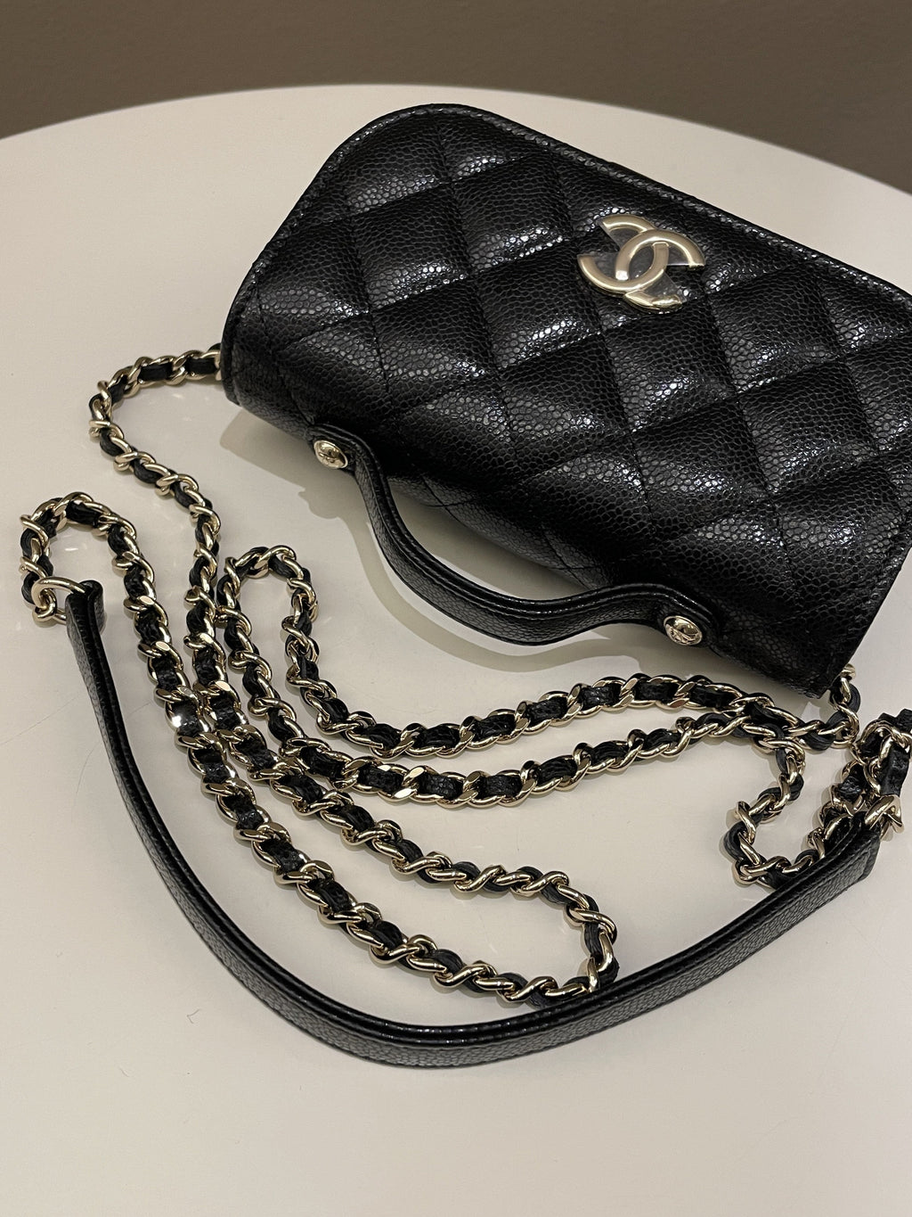 Chanel Business Affinity Clutch On Chain Black Caviar