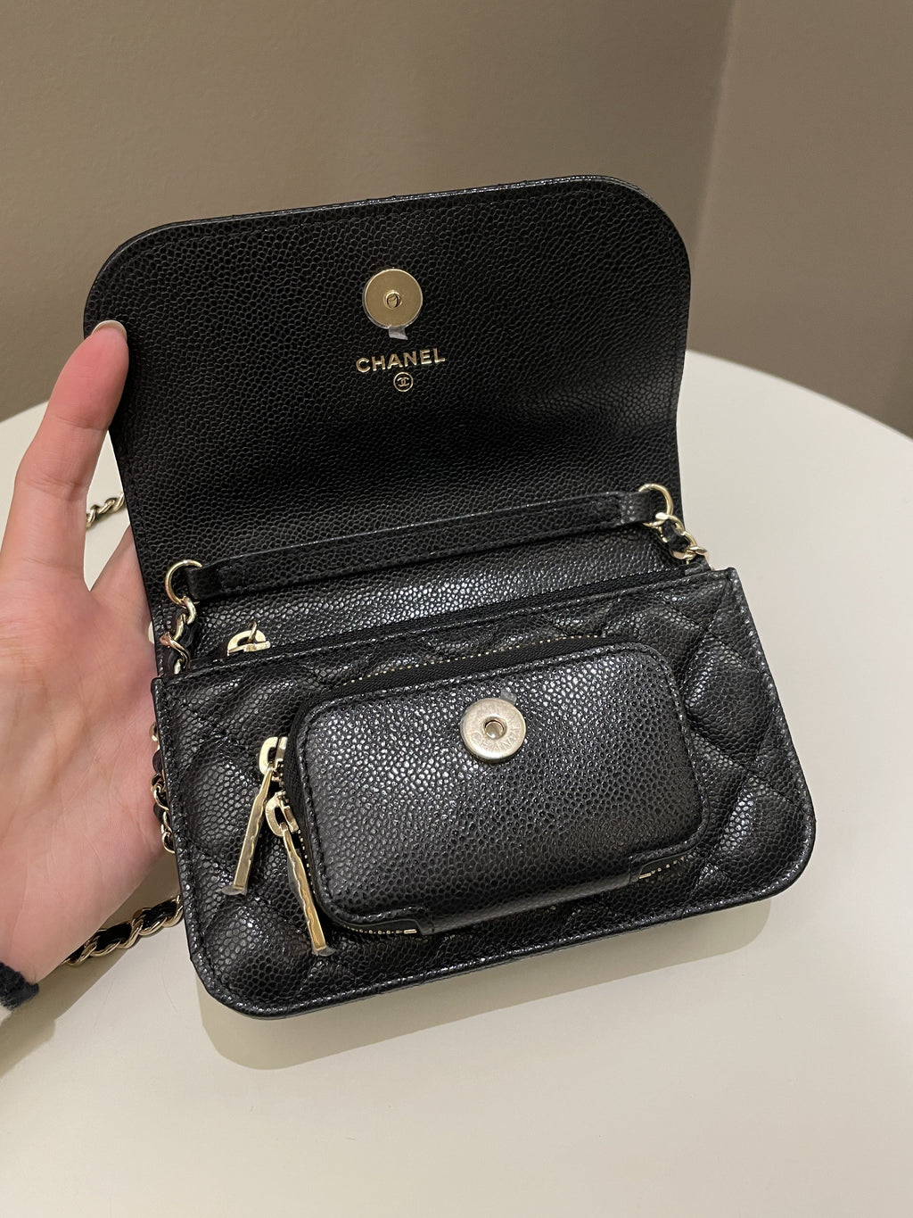 Chanel Business Affinity Clutch On Chain Black Caviar