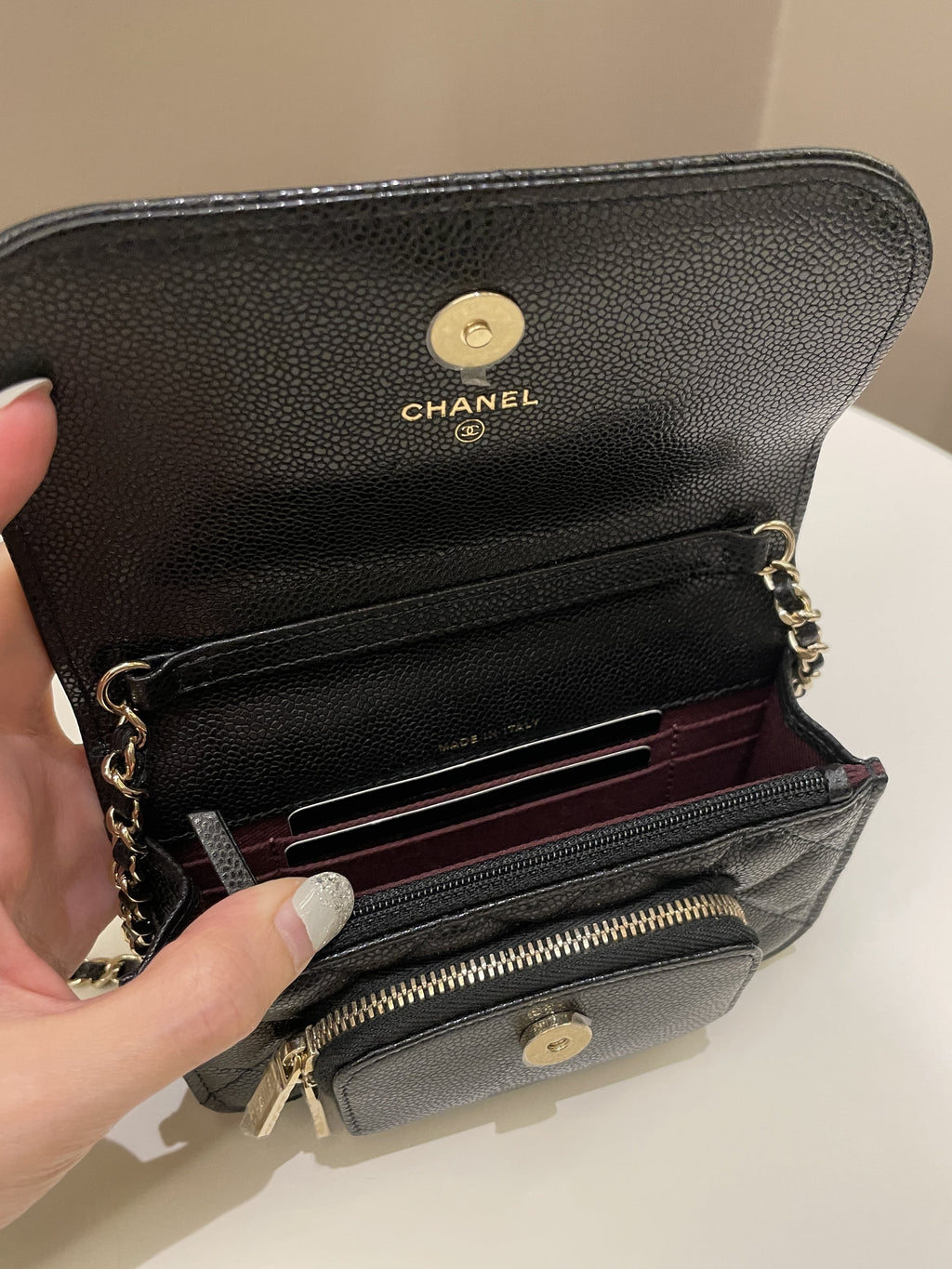 Chanel Business Affinity Clutch On Chain Black Caviar