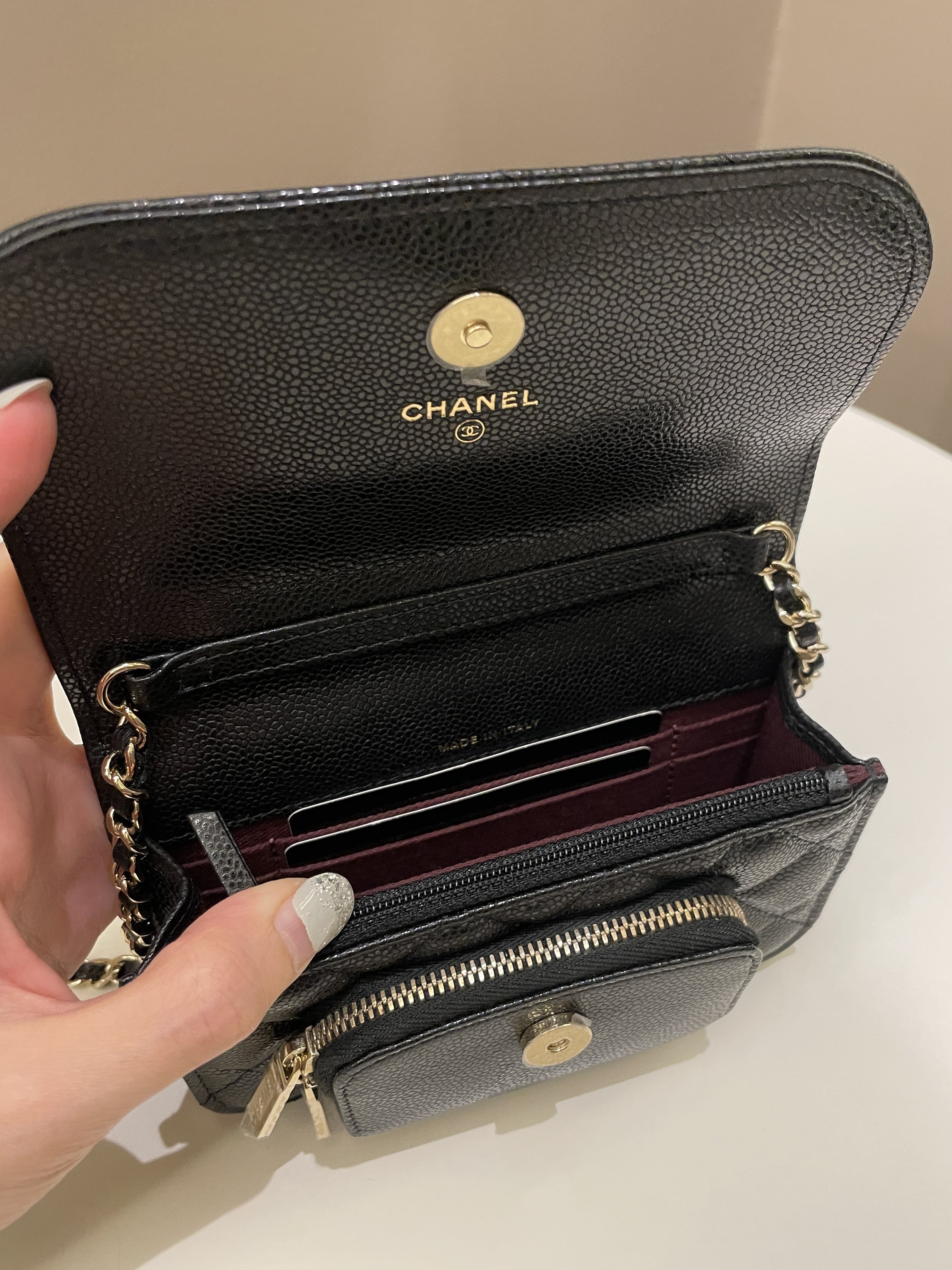 Chanel Business Affinity Clutch On Chain Black Caviar