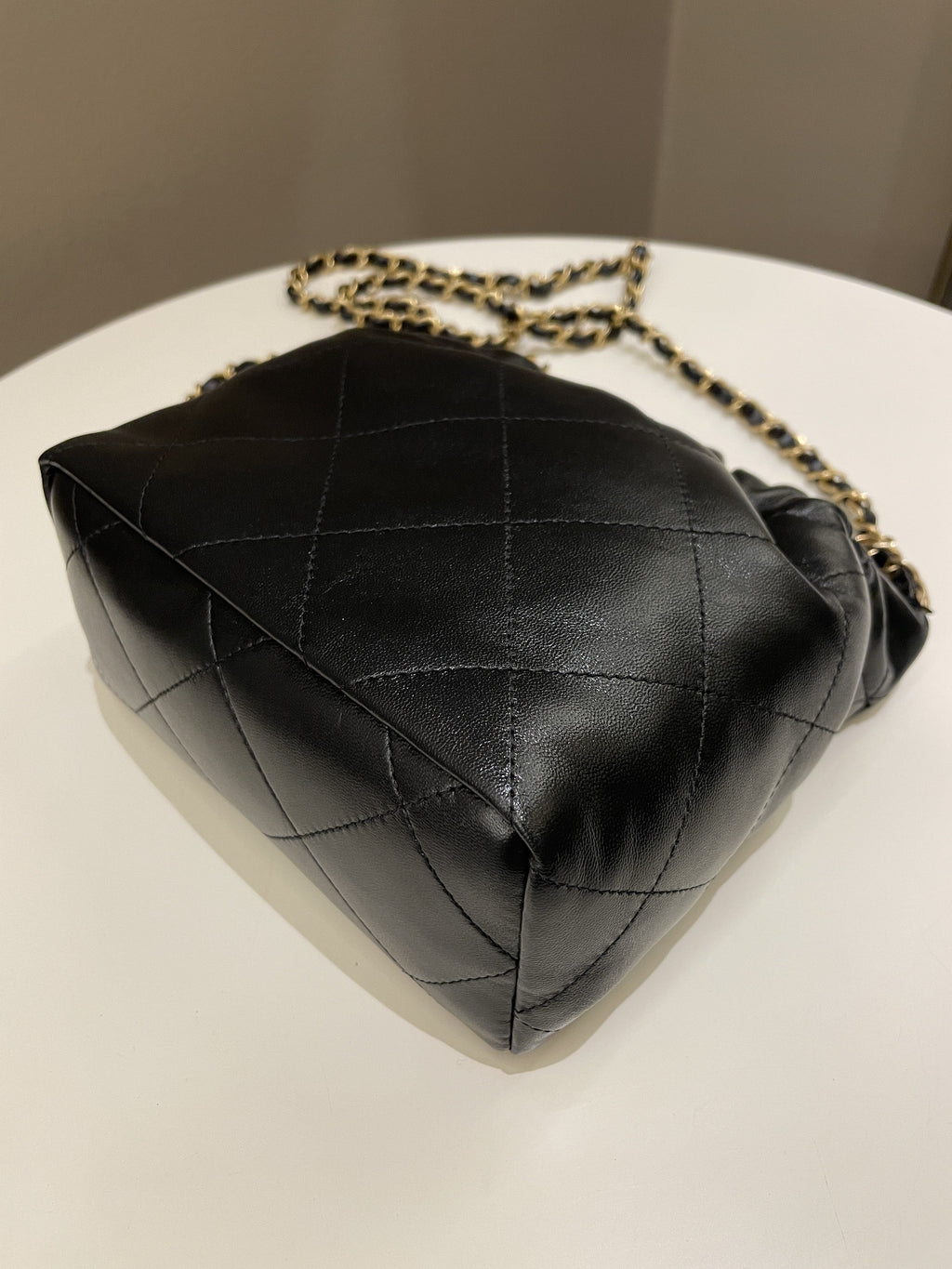 Chanel 23P Charm Bucket Bag Black