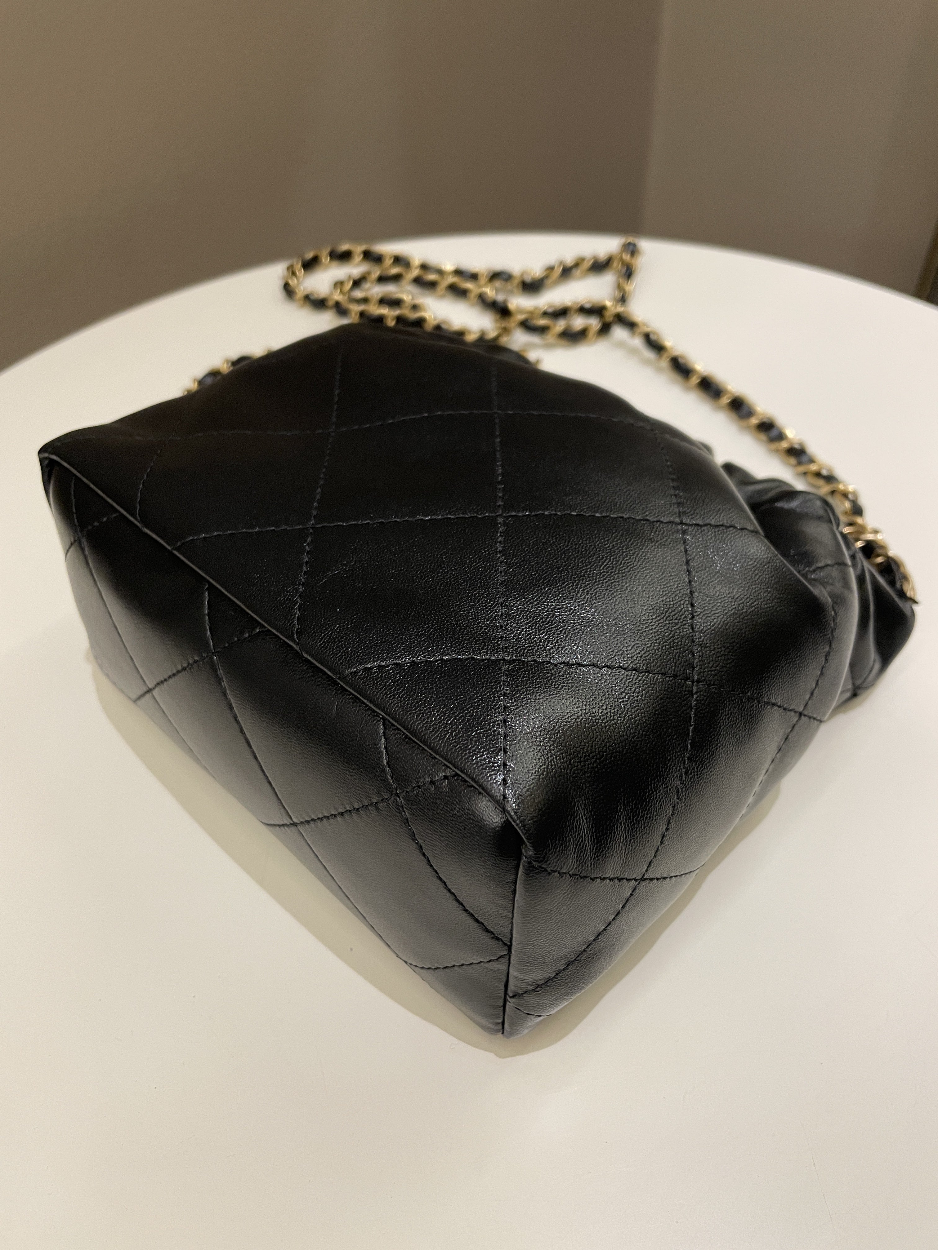 Chanel 23P Charm Bucket Bag Black