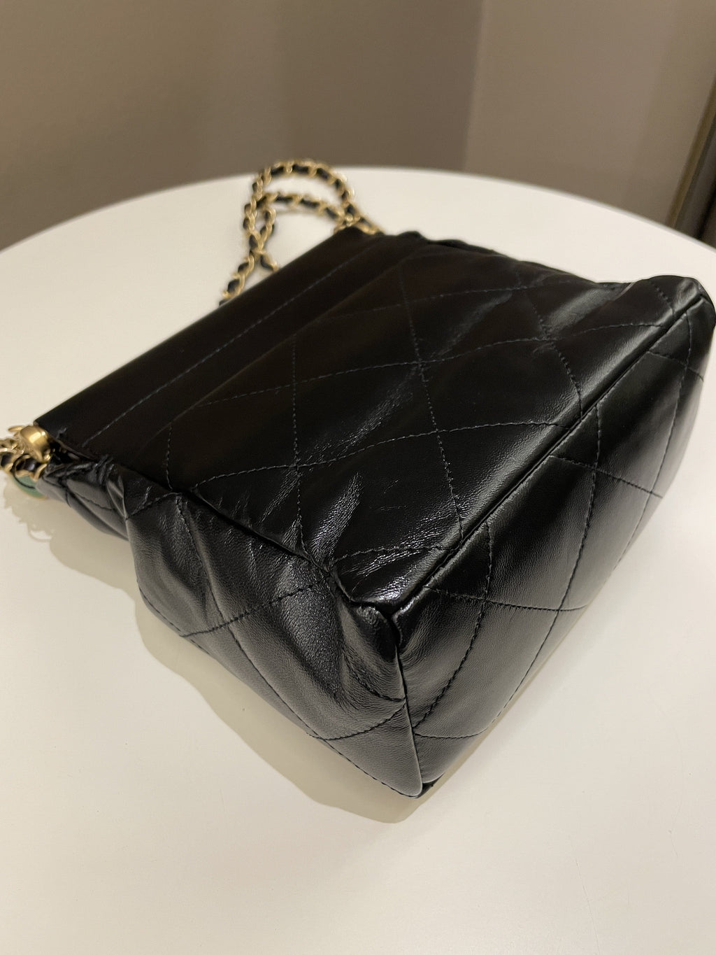 Chanel 23P Charm Bucket Bag Black