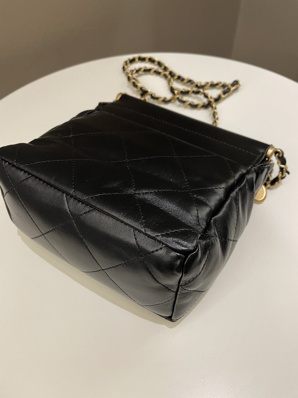 Chanel 23P Charm Bucket Bag Black