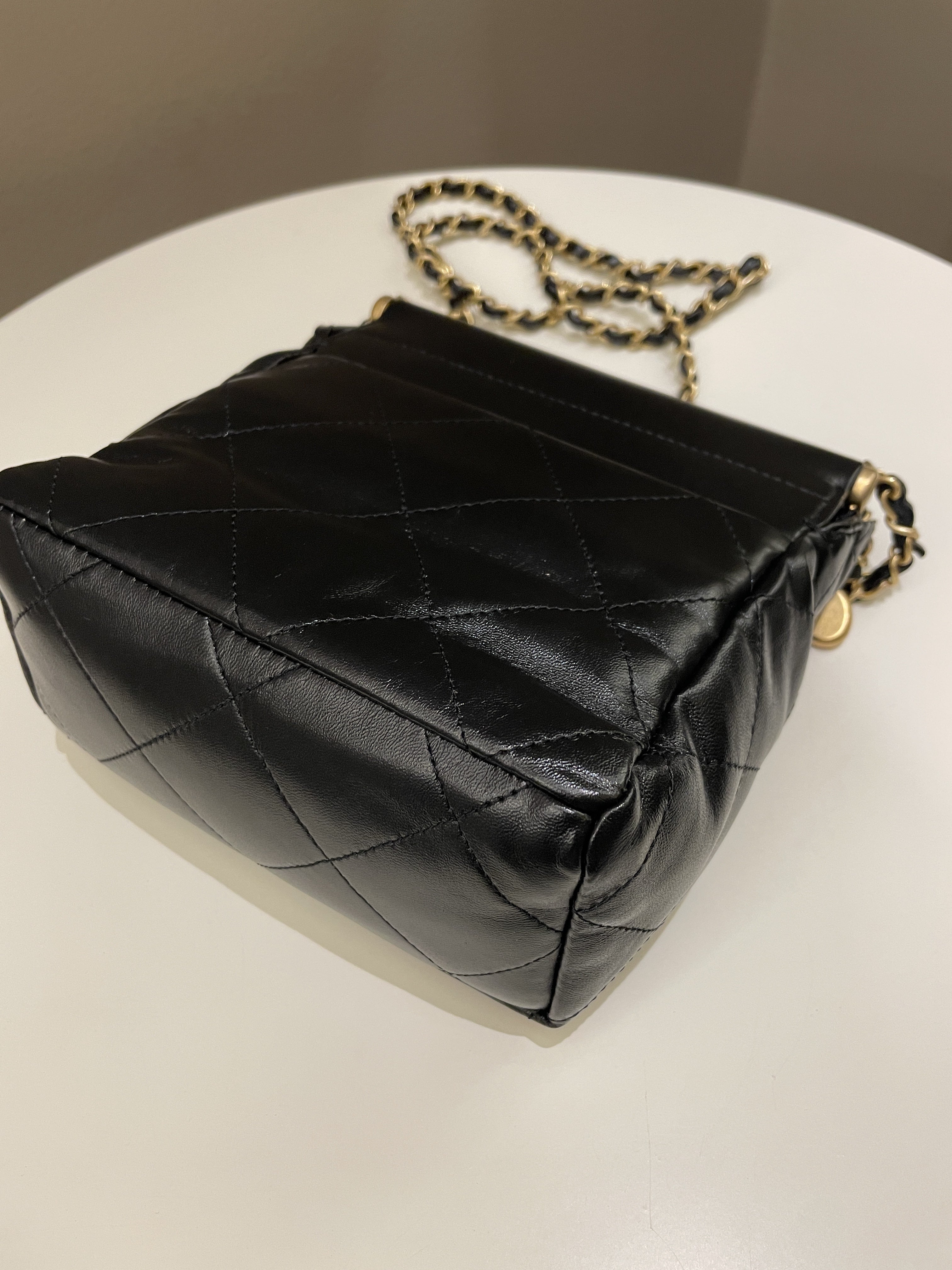 Chanel 23P Charm Bucket Bag Black