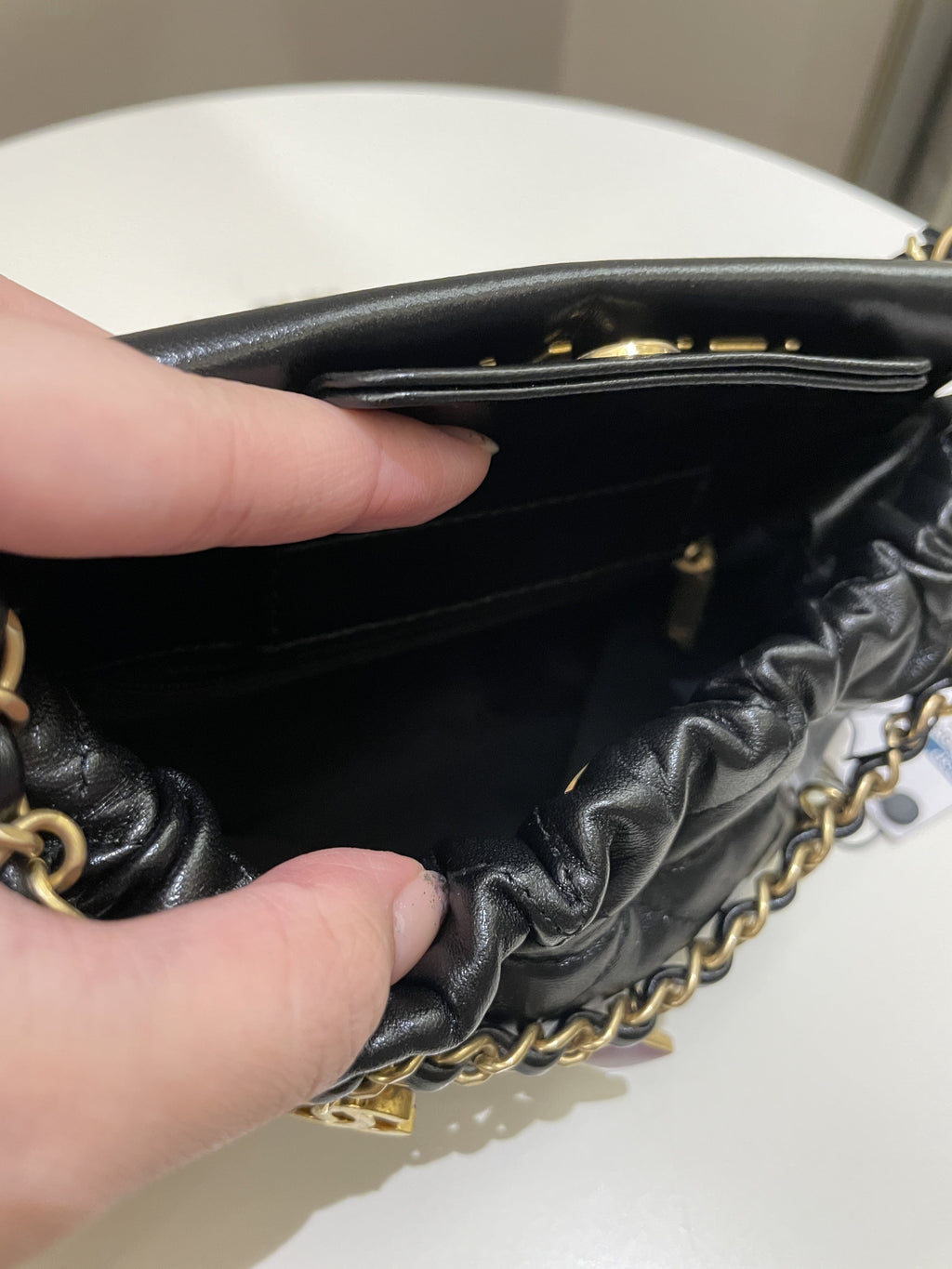 Chanel 23P Charm Bucket Bag Black