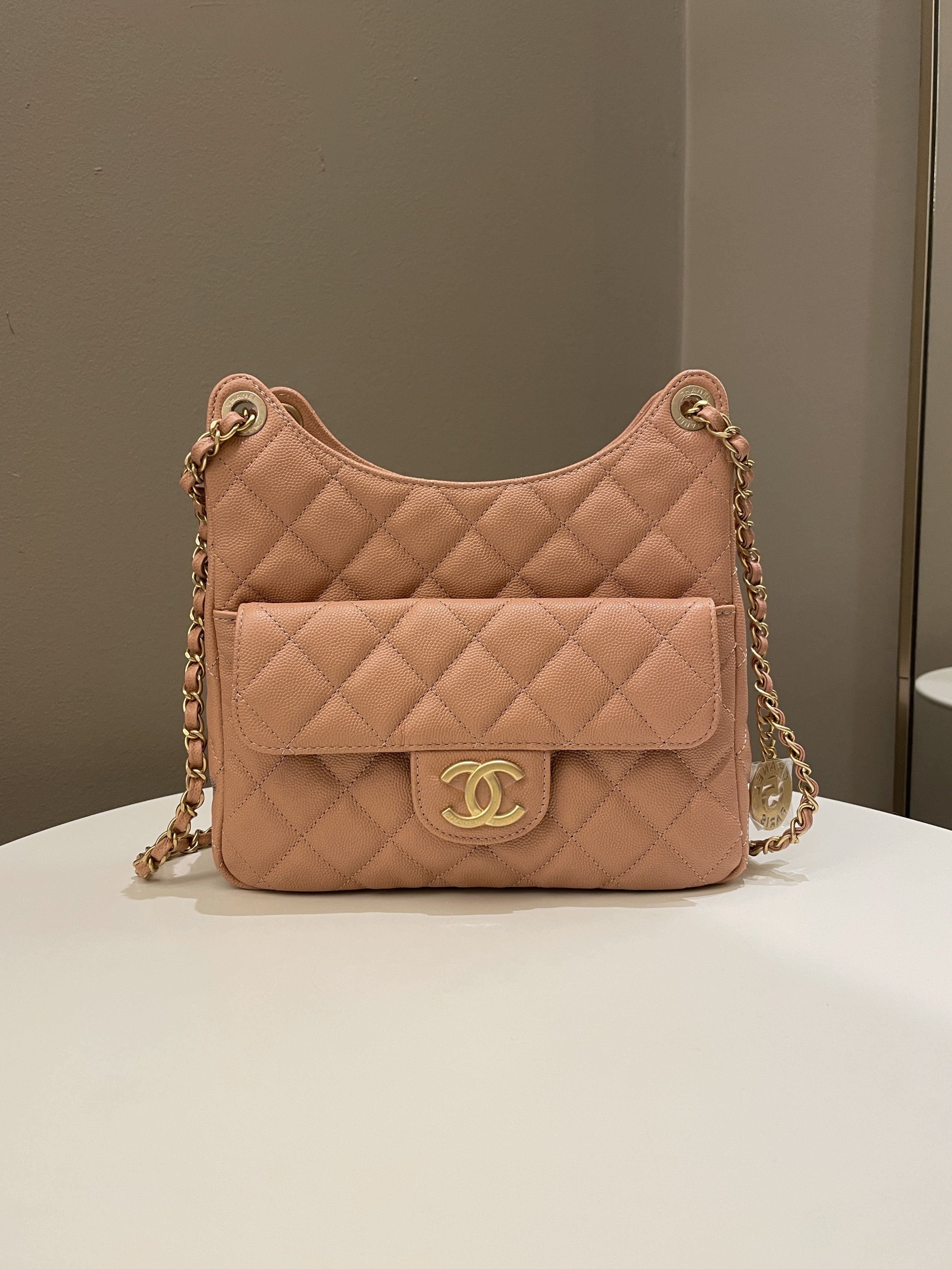 Chanel 23P Hobo Bag Caramel Caviar