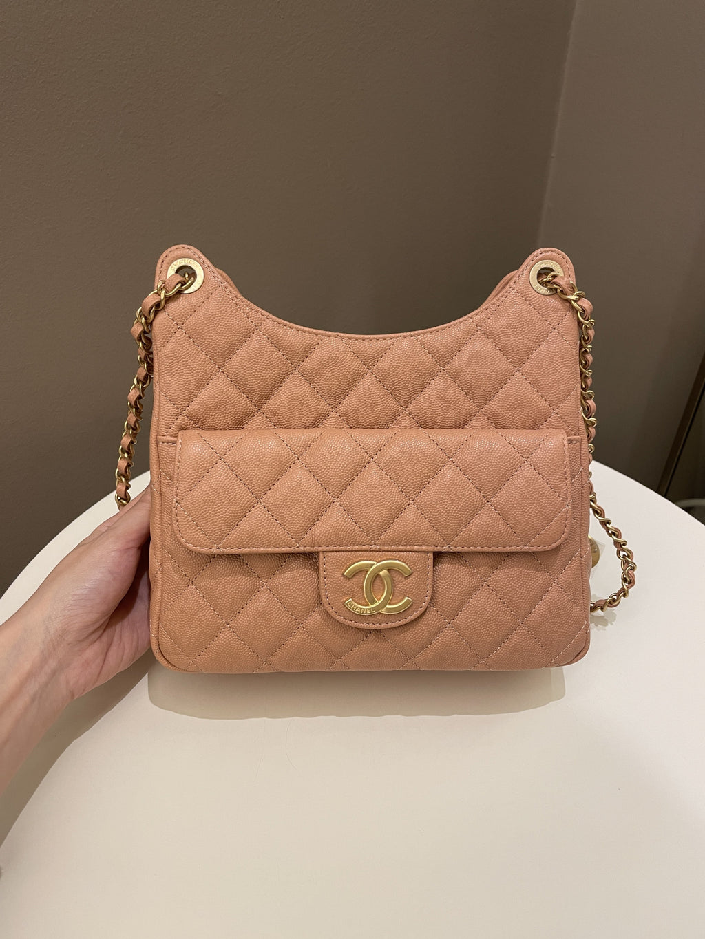 Chanel 23P Hobo Bag Caramel Caviar