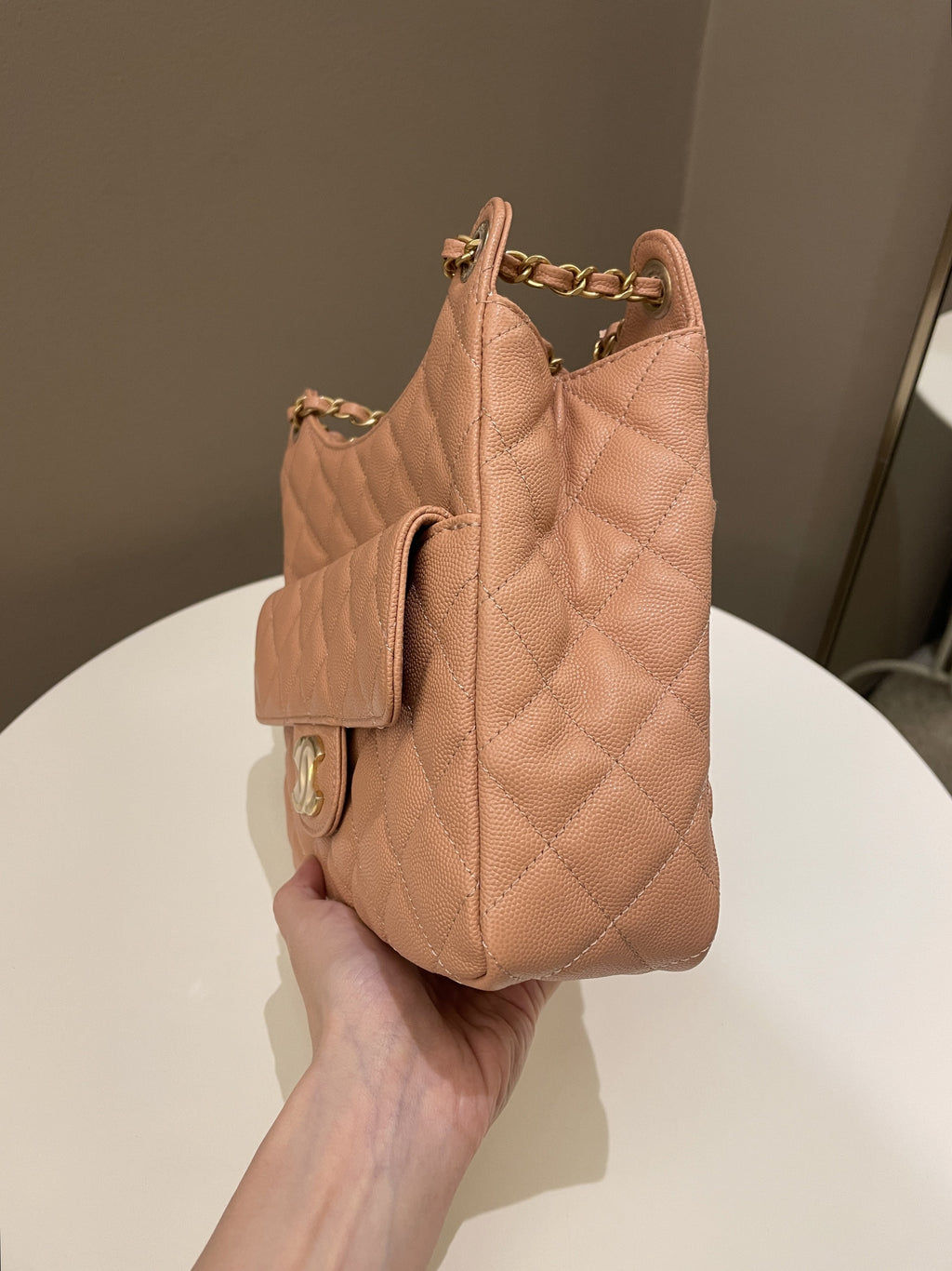 Chanel 23P Hobo Bag Caramel Caviar