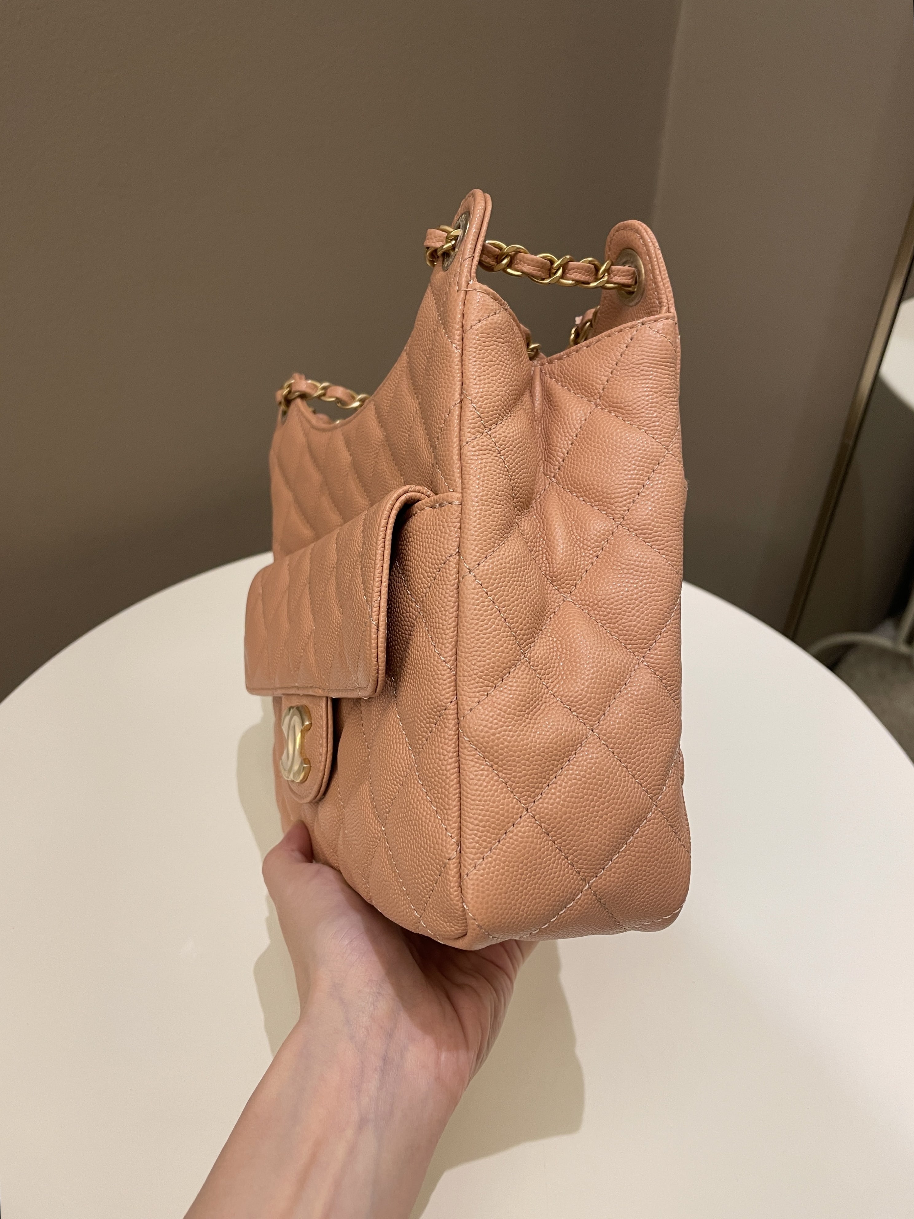 Chanel 23P Hobo Bag Caramel Caviar
