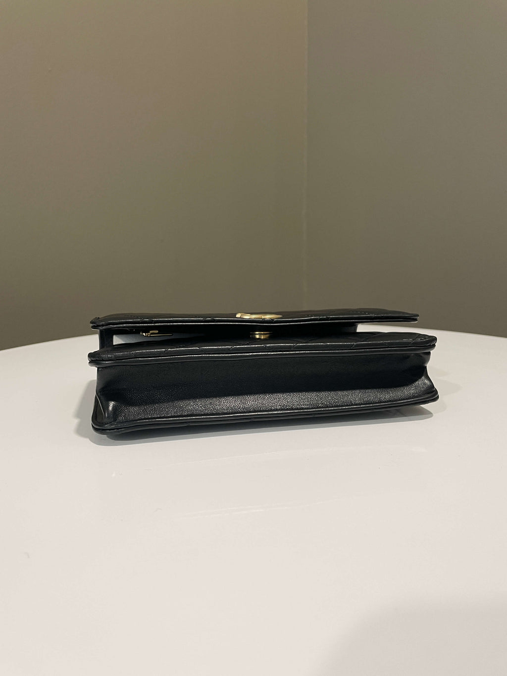 Chanel Chain Top Handled Wallet on Chain Black Lambskin