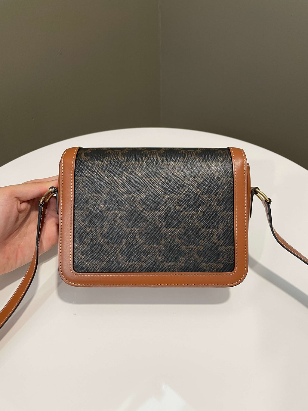 Celine Teen Triomphe Tan Canvas