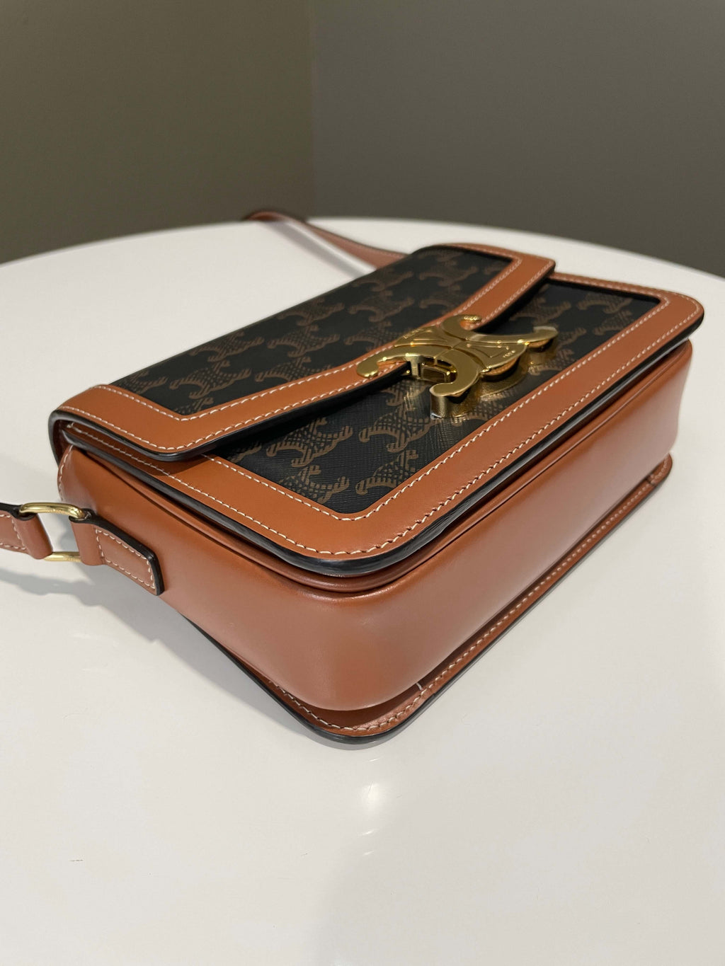 Celine Teen Triomphe Tan Canvas