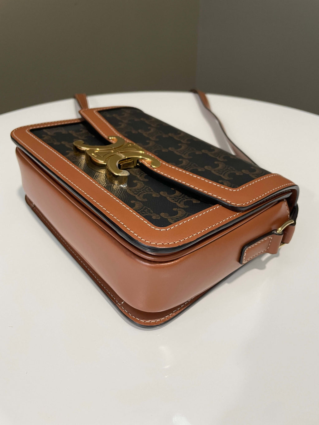 Celine Teen Triomphe Tan Canvas