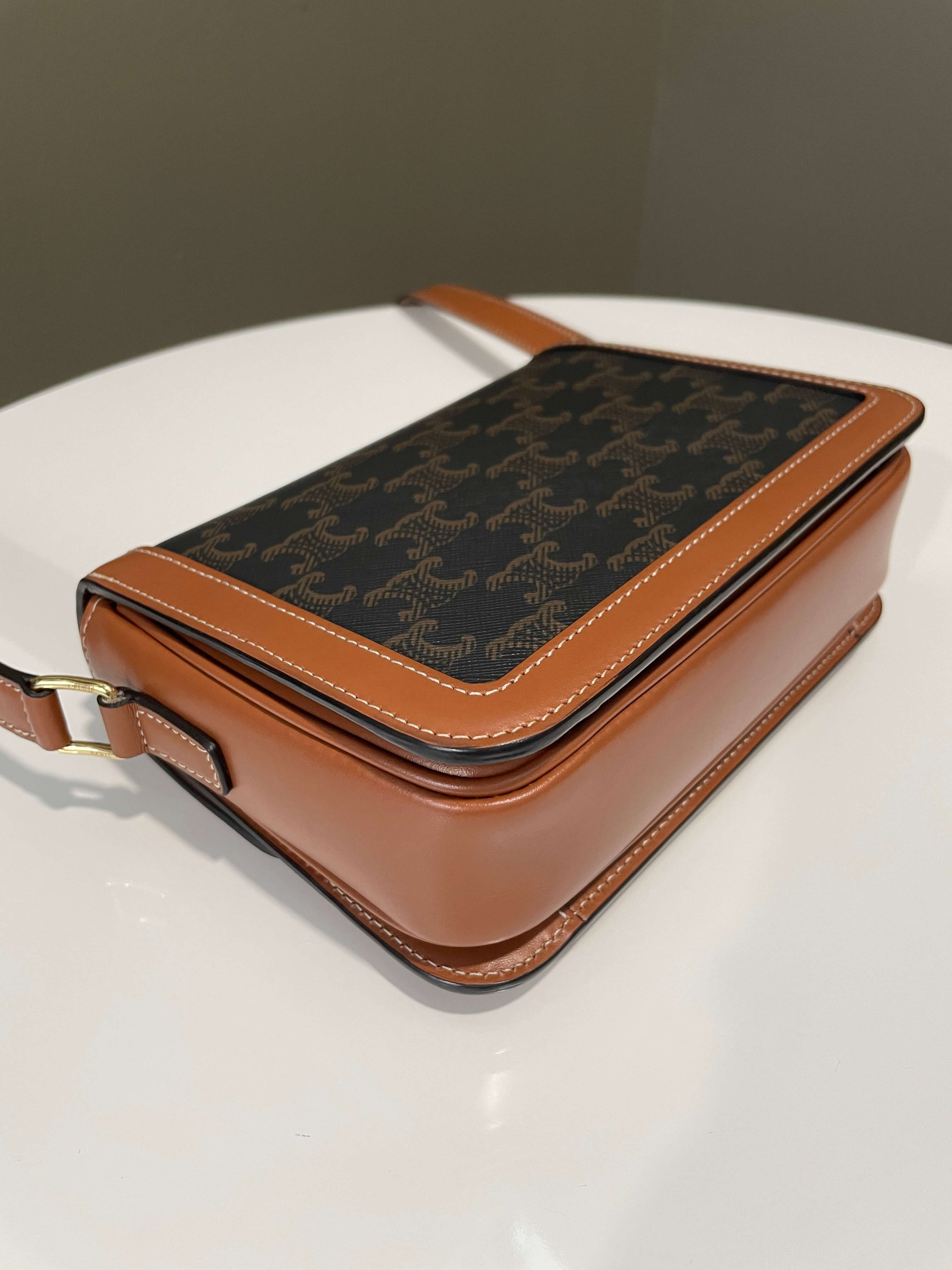 Celine Teen Triomphe Tan Canvas