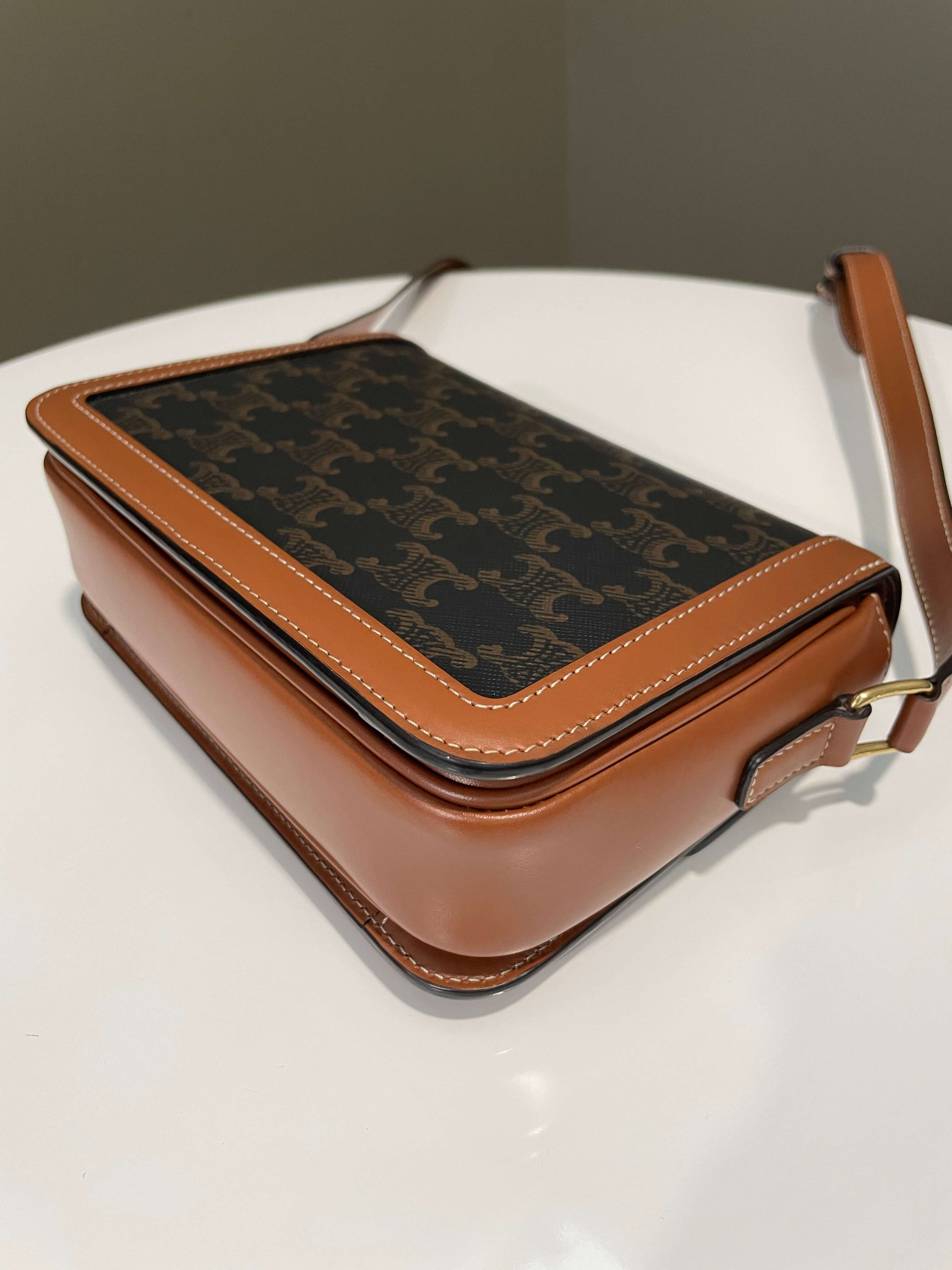 Celine Teen Triomphe Tan Canvas