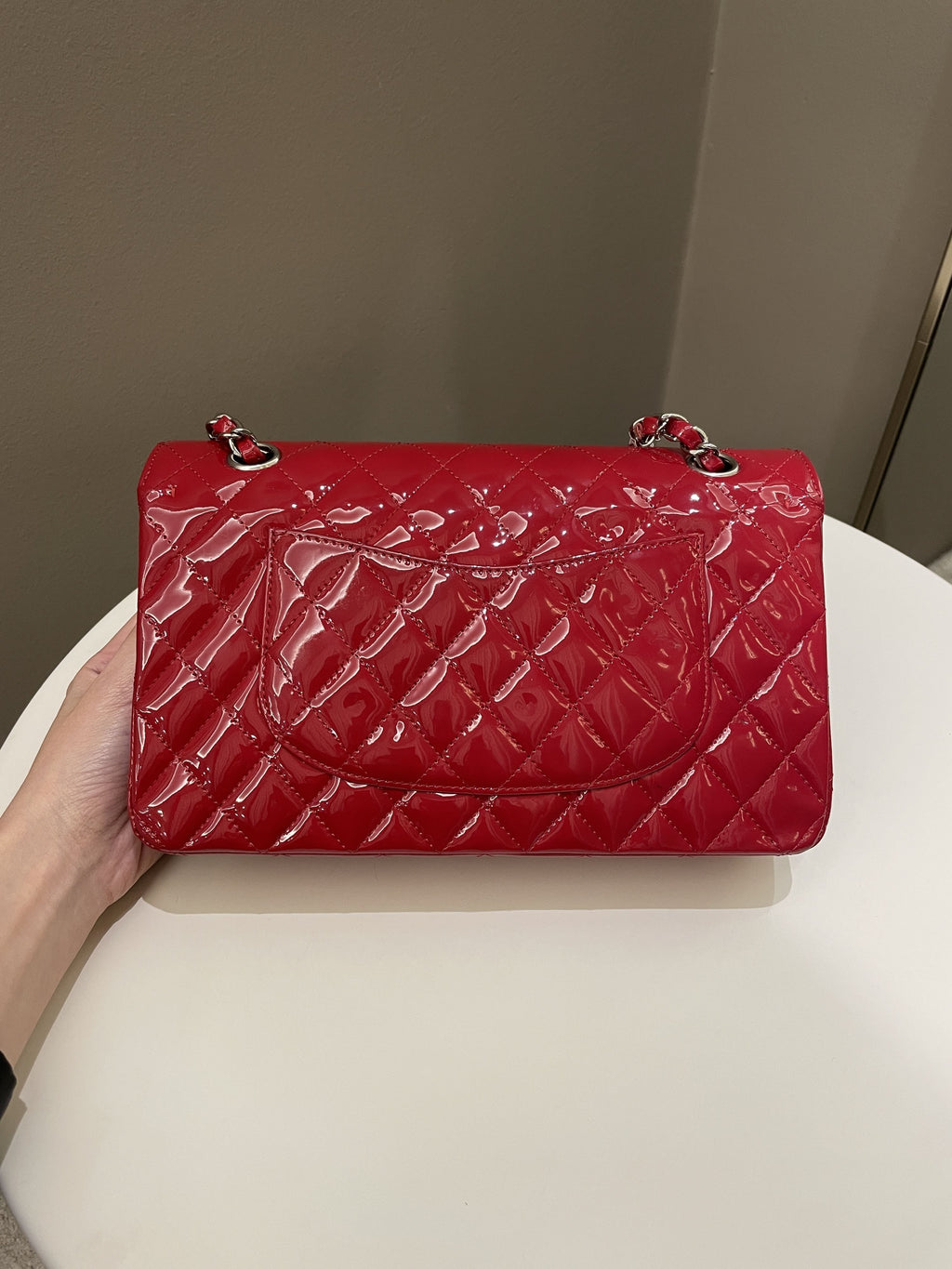 Chanel Classic Quilted Medium Double Flap Red Patent