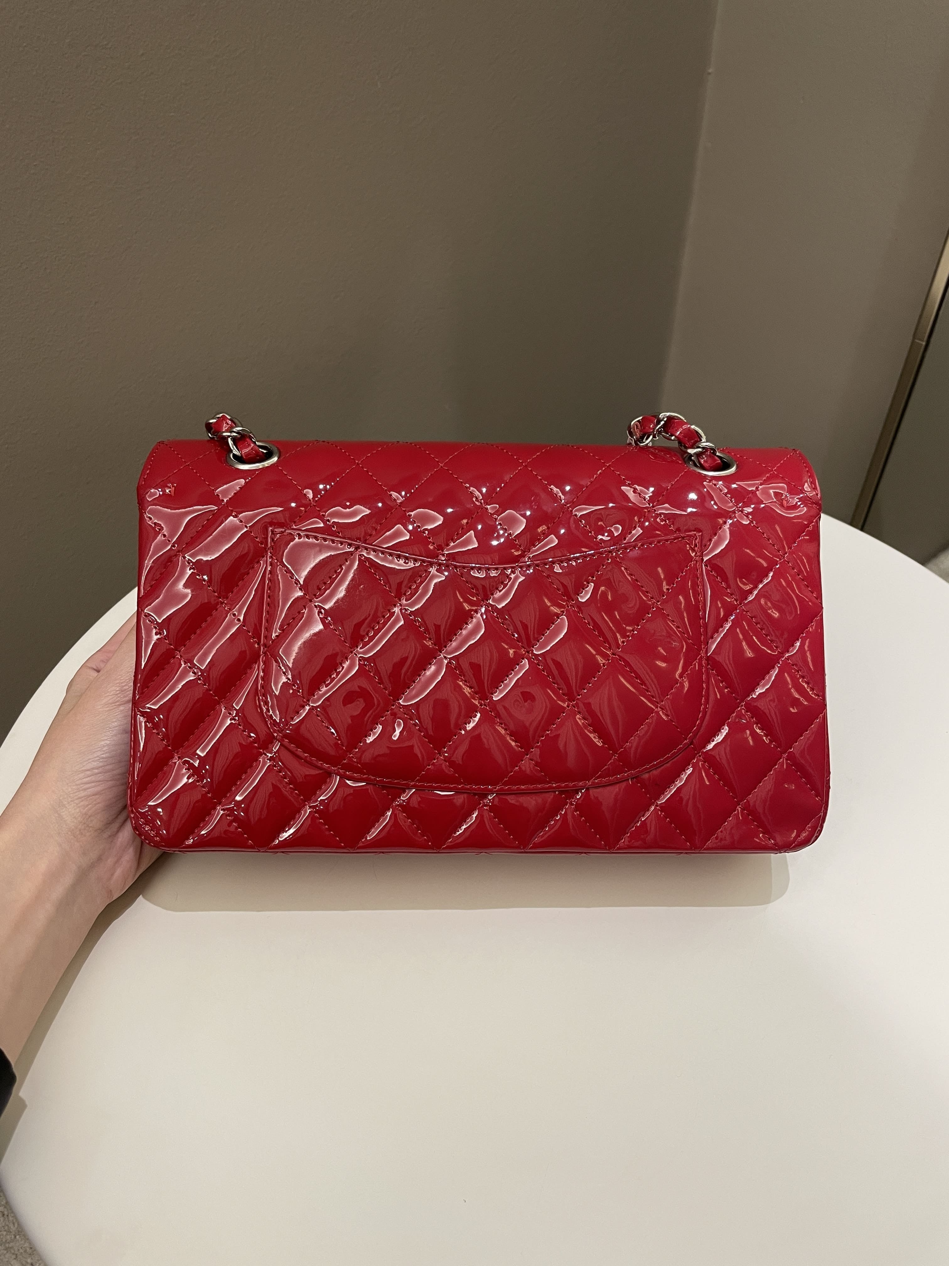 Chanel Classic Quilted Medium Double Flap Red Patent