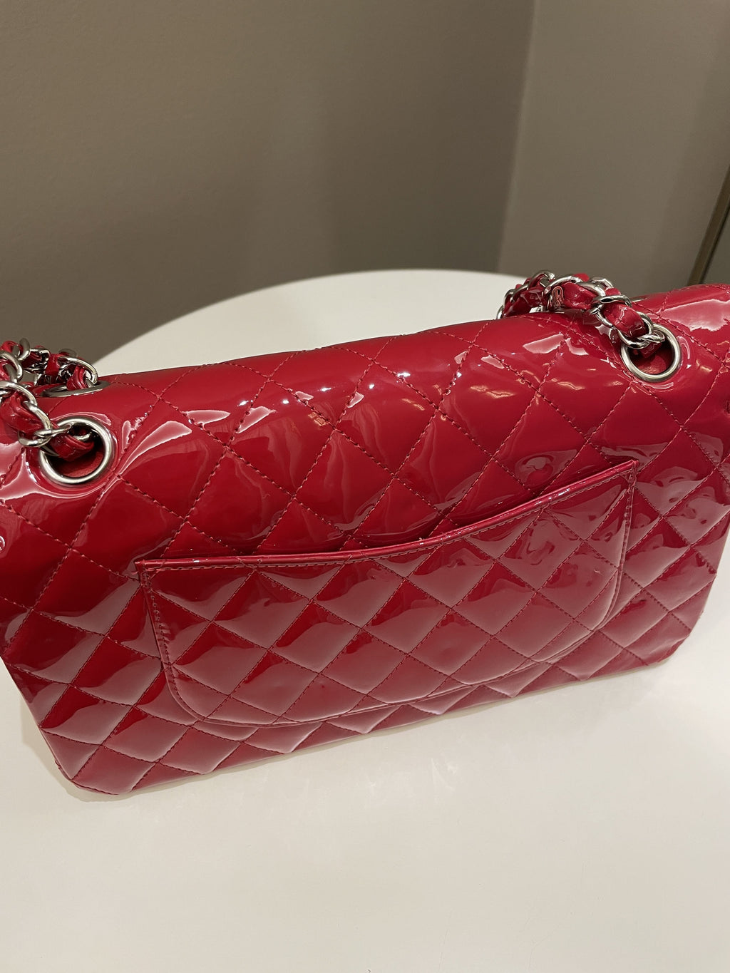 Chanel Classic Quilted Medium Double Flap Red Patent