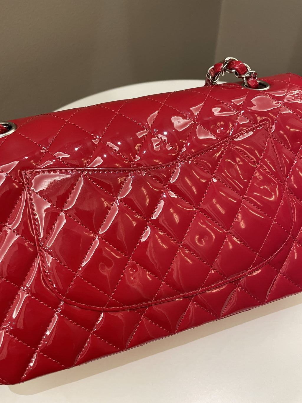 Chanel Classic Quilted Medium Double Flap Red Patent
