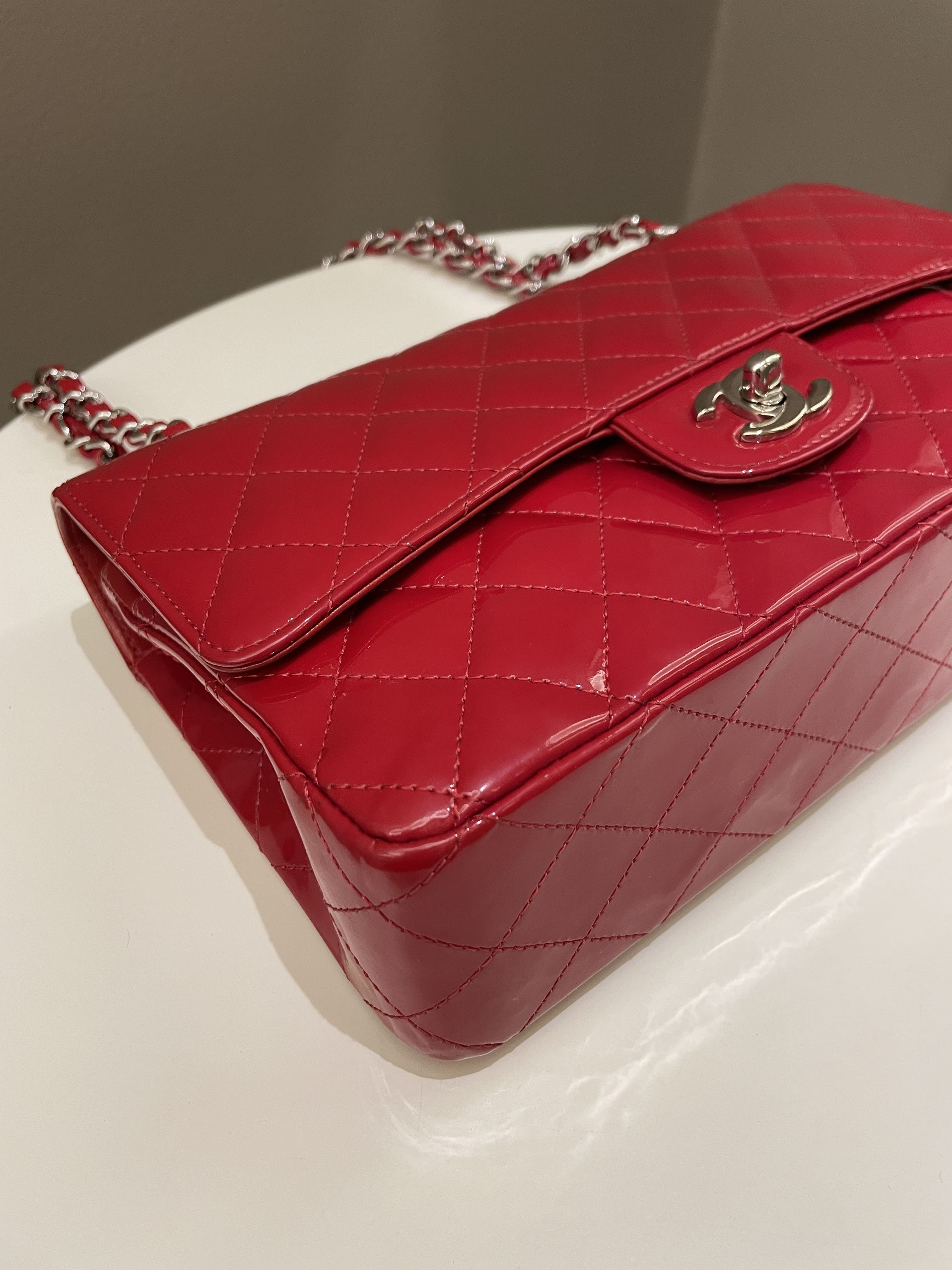 Chanel Classic Quilted Medium Double Flap Red Patent