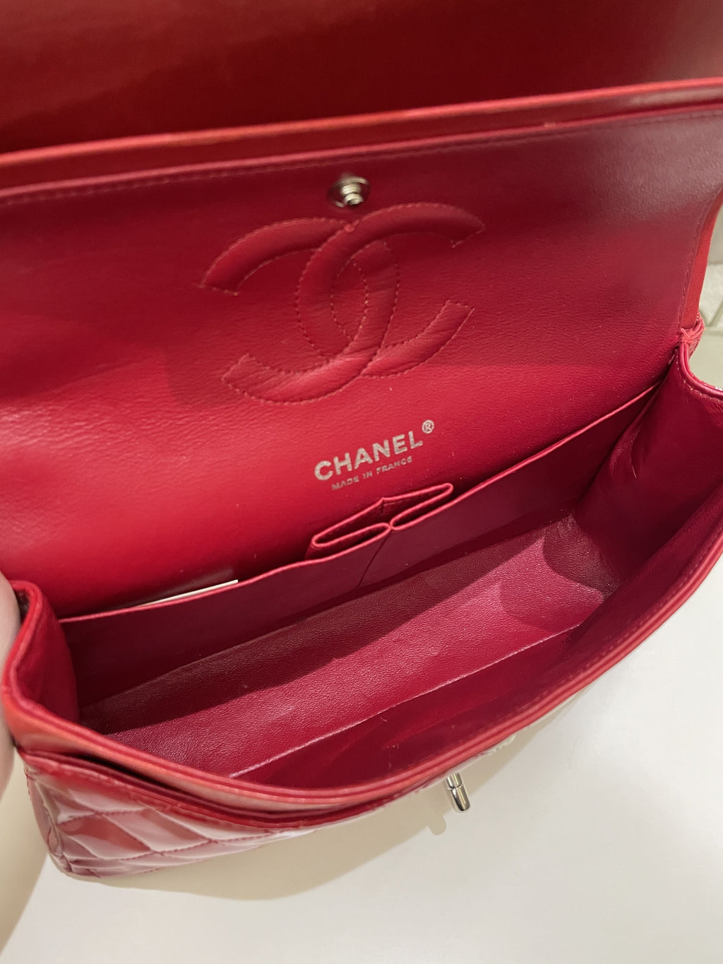 Chanel Classic Quilted Medium Double Flap Red Patent