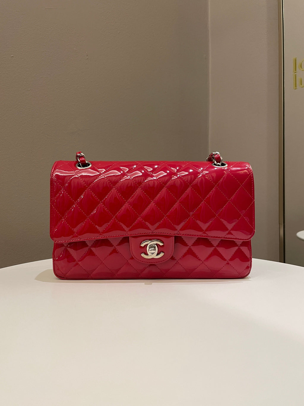 Chanel Classic Quilted Medium Double Flap Red Patent