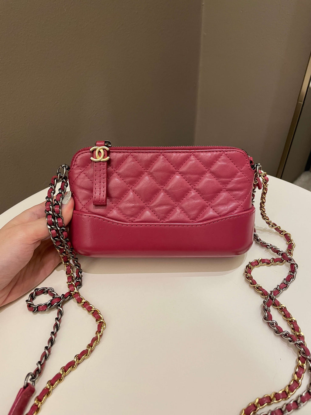 Chanel Gabrielle Clutch On Chain  Rose Fuchsia