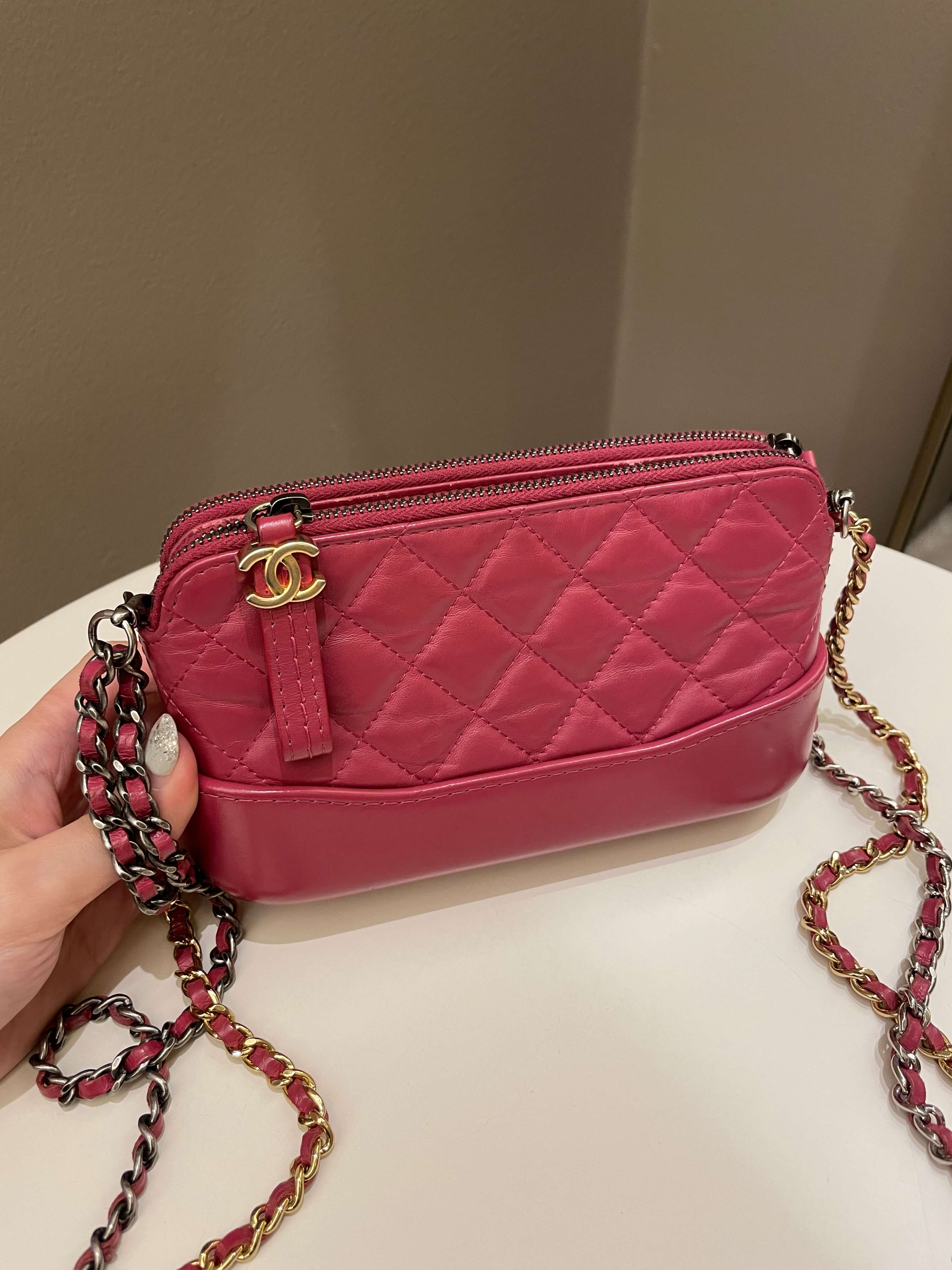 Chanel Gabrielle Clutch On Chain  Rose Fuchsia