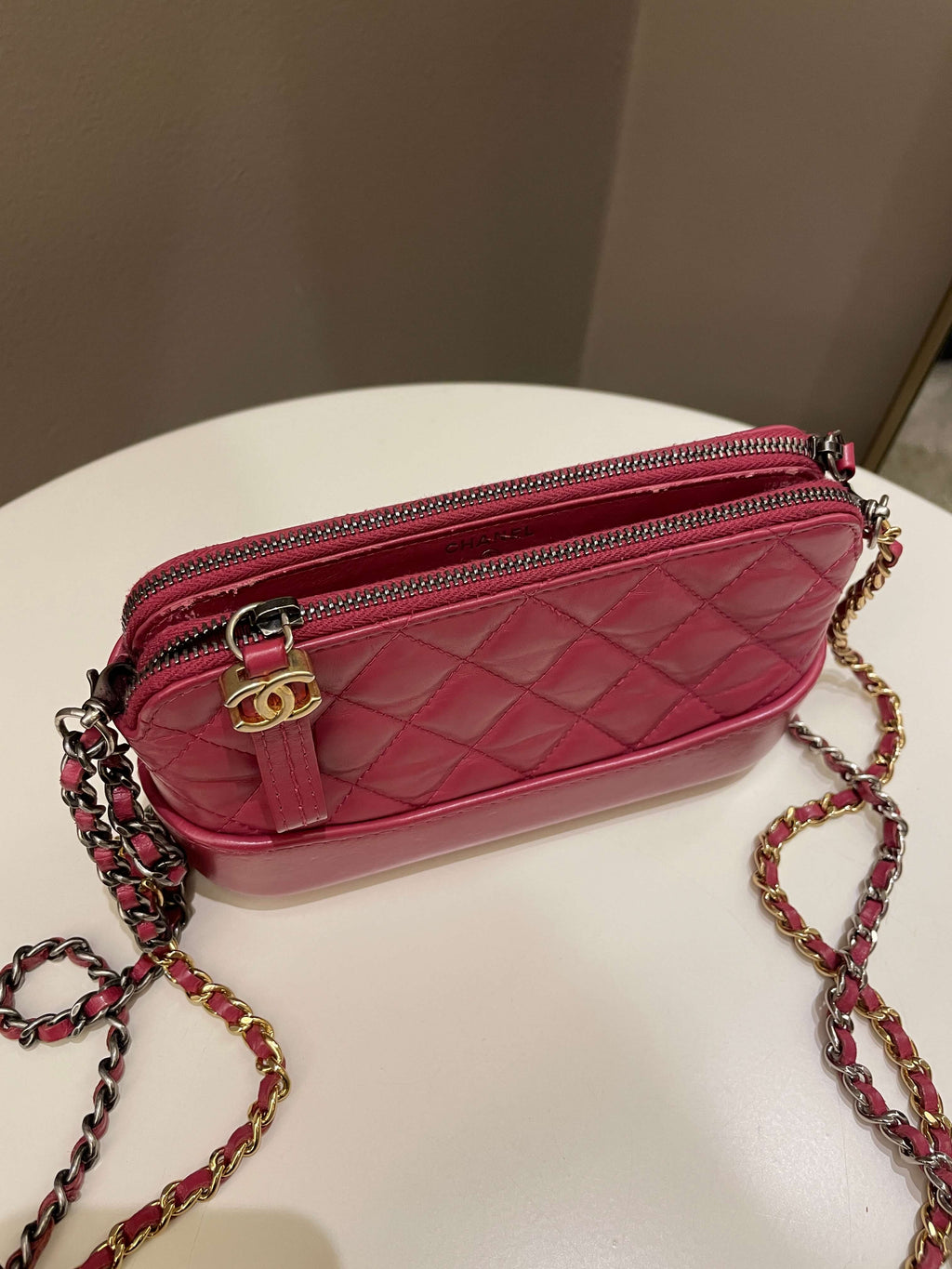 Chanel Gabrielle Clutch On Chain  Rose Fuchsia