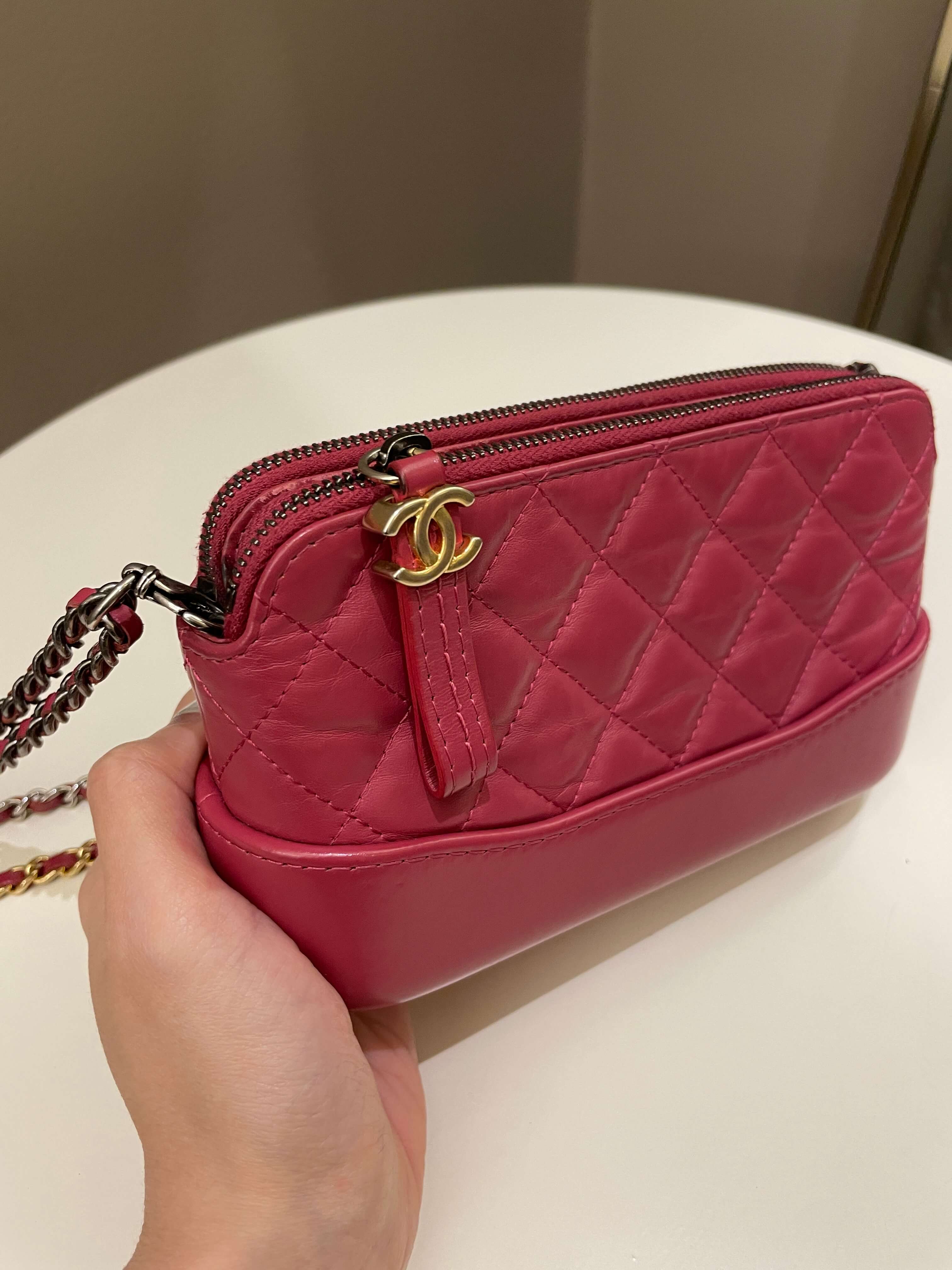 Chanel Gabrielle Clutch On Chain  Rose Fuchsia