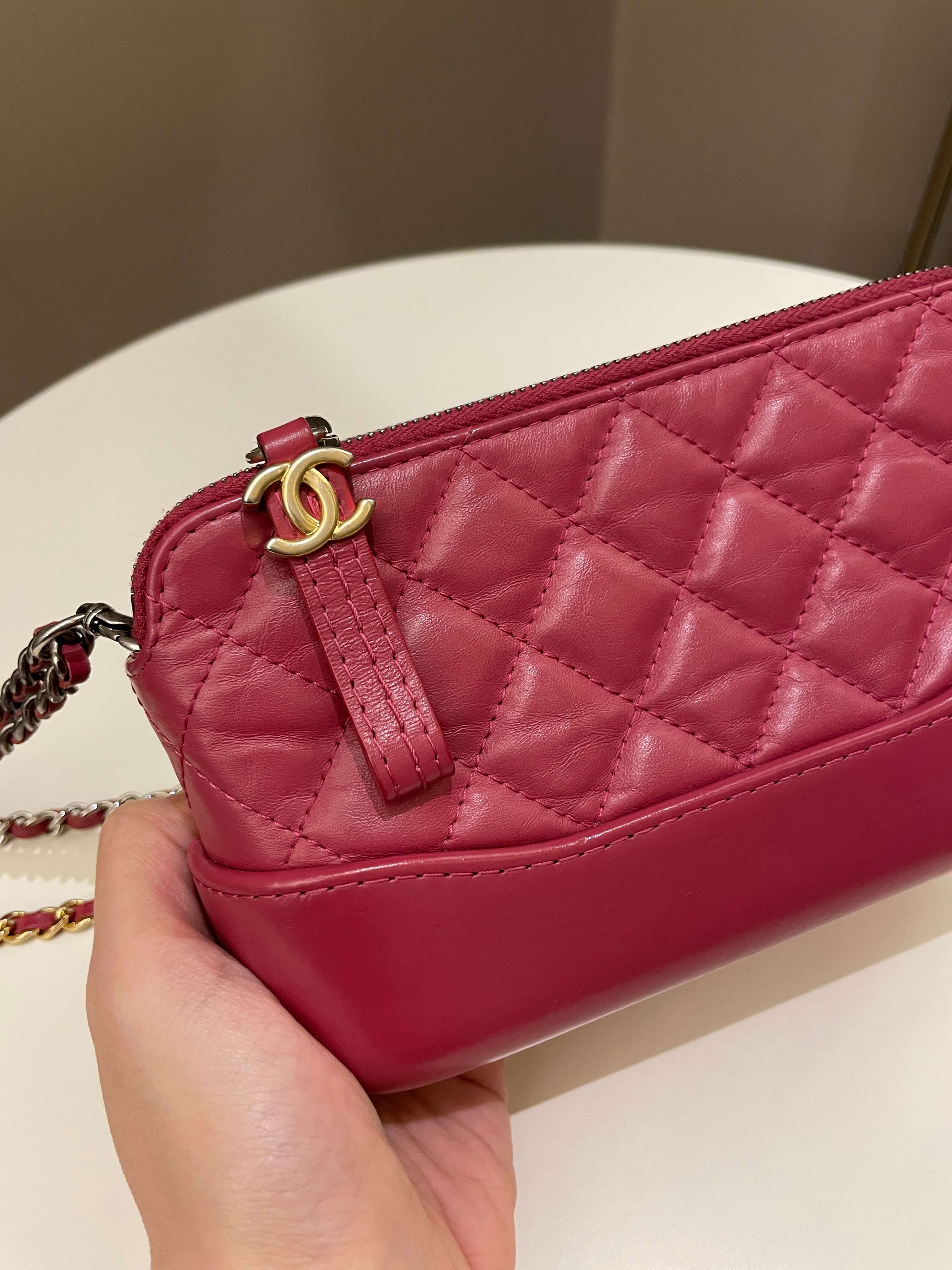 Chanel Gabrielle Clutch On Chain  Rose Fuchsia