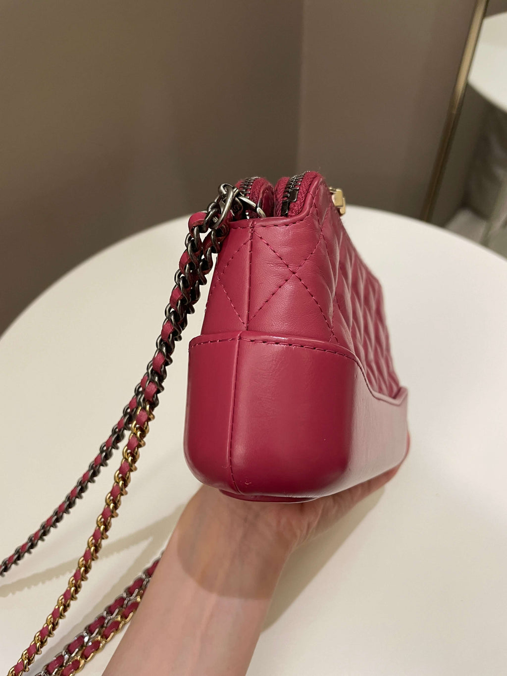 Chanel Gabrielle Clutch On Chain  Rose Fuchsia