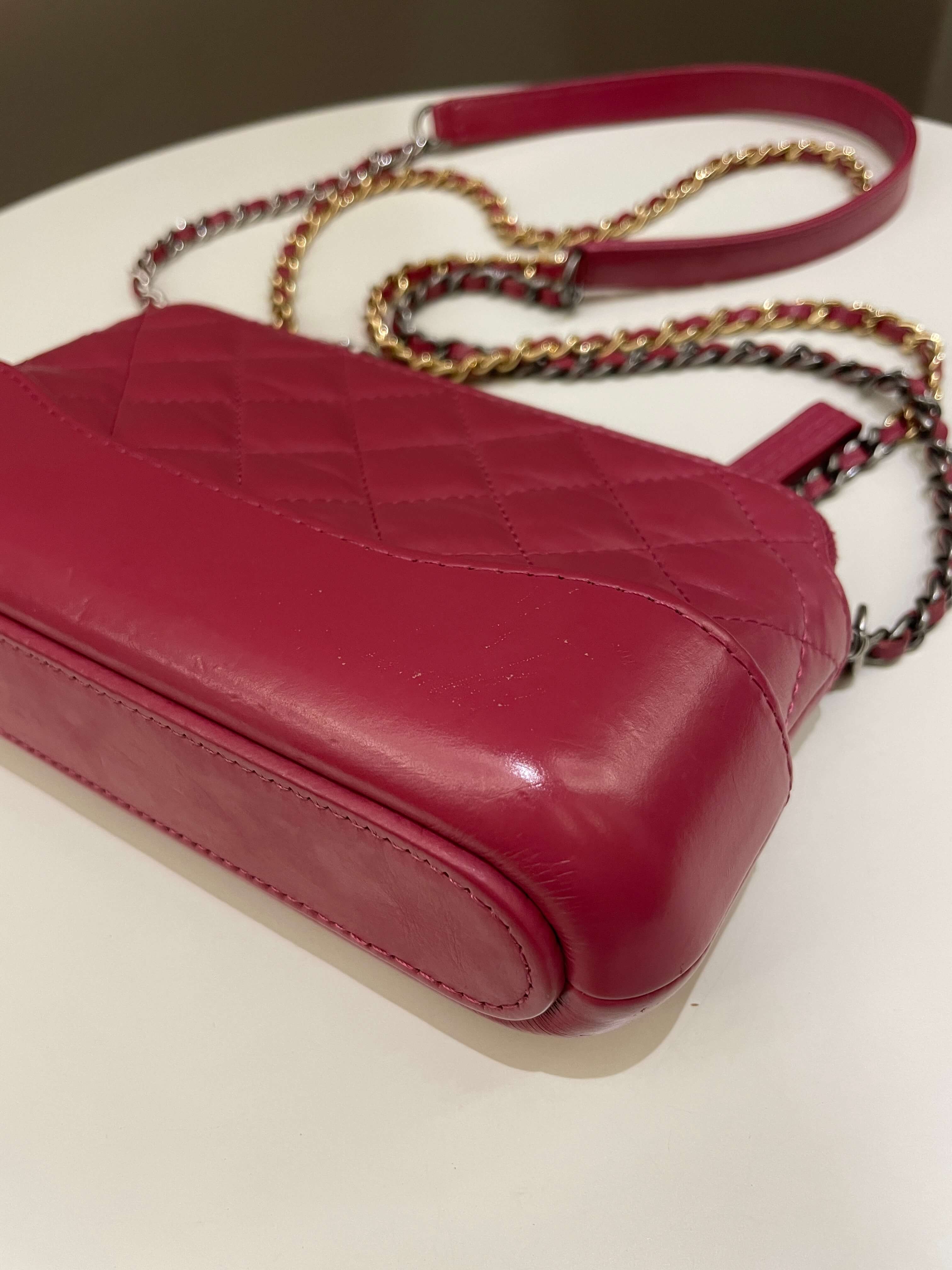Chanel Gabrielle Clutch On Chain  Rose Fuchsia