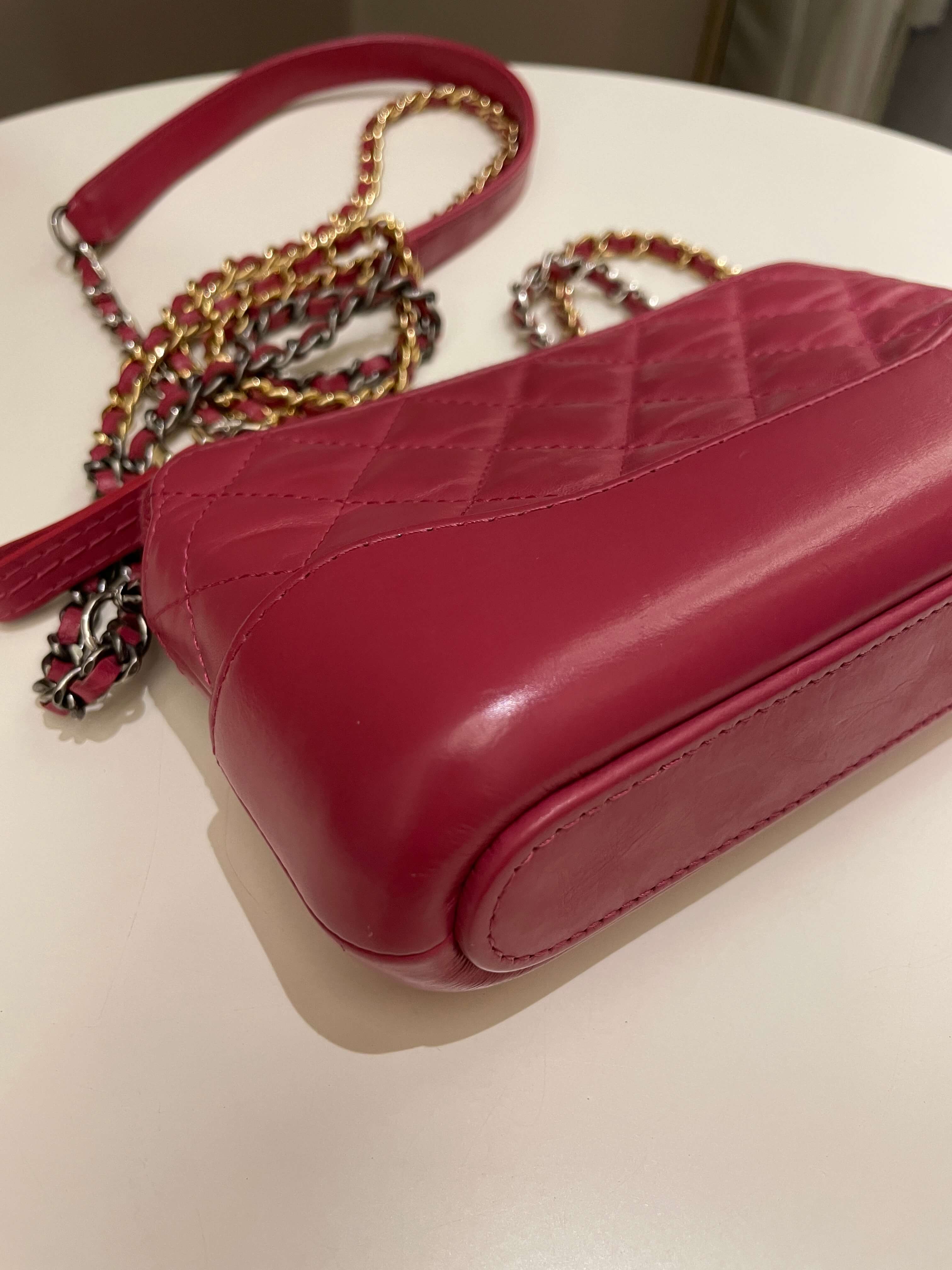 Chanel Gabrielle Clutch On Chain  Rose Fuchsia