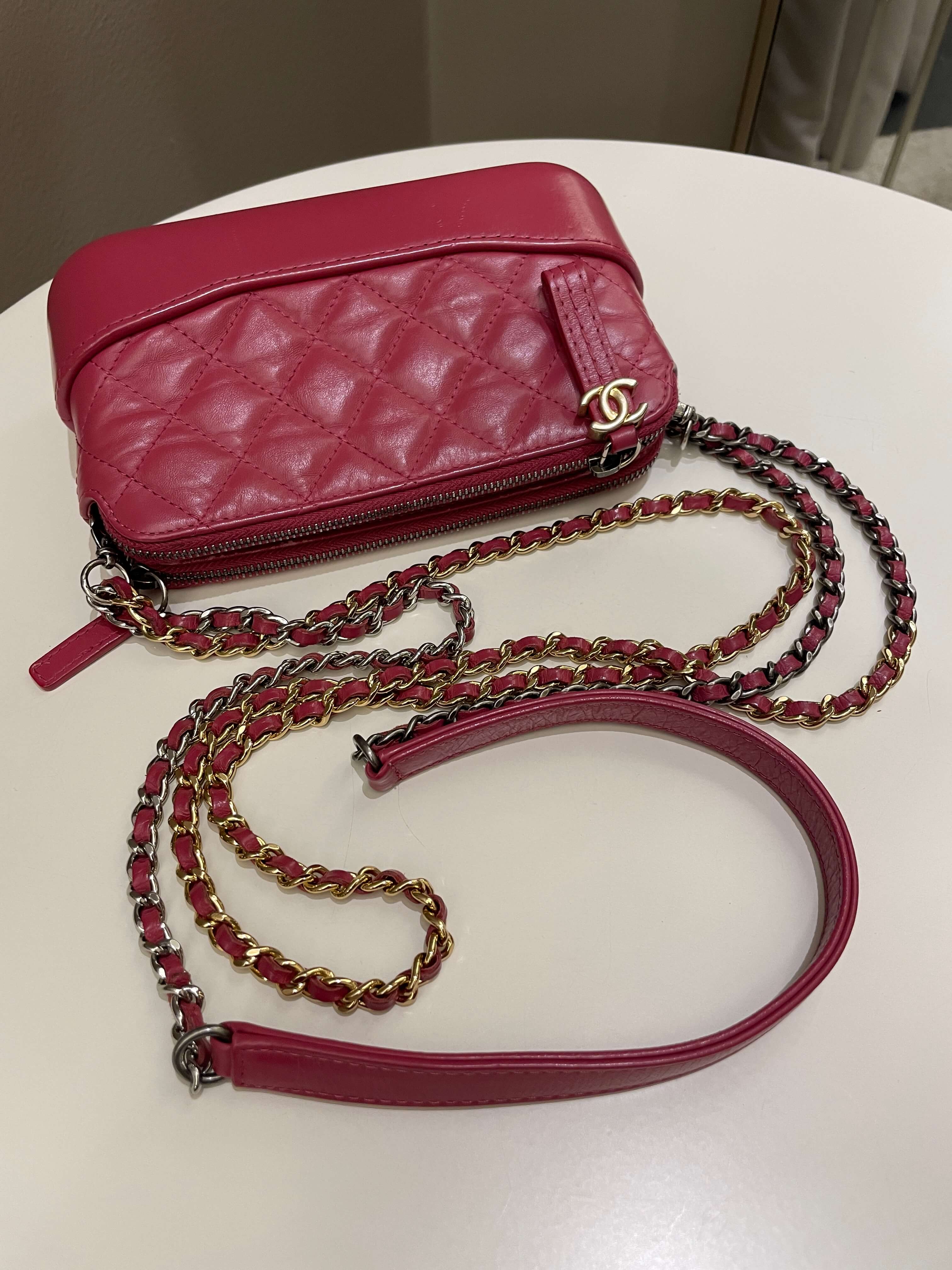 Chanel Gabrielle Clutch On Chain  Rose Fuchsia