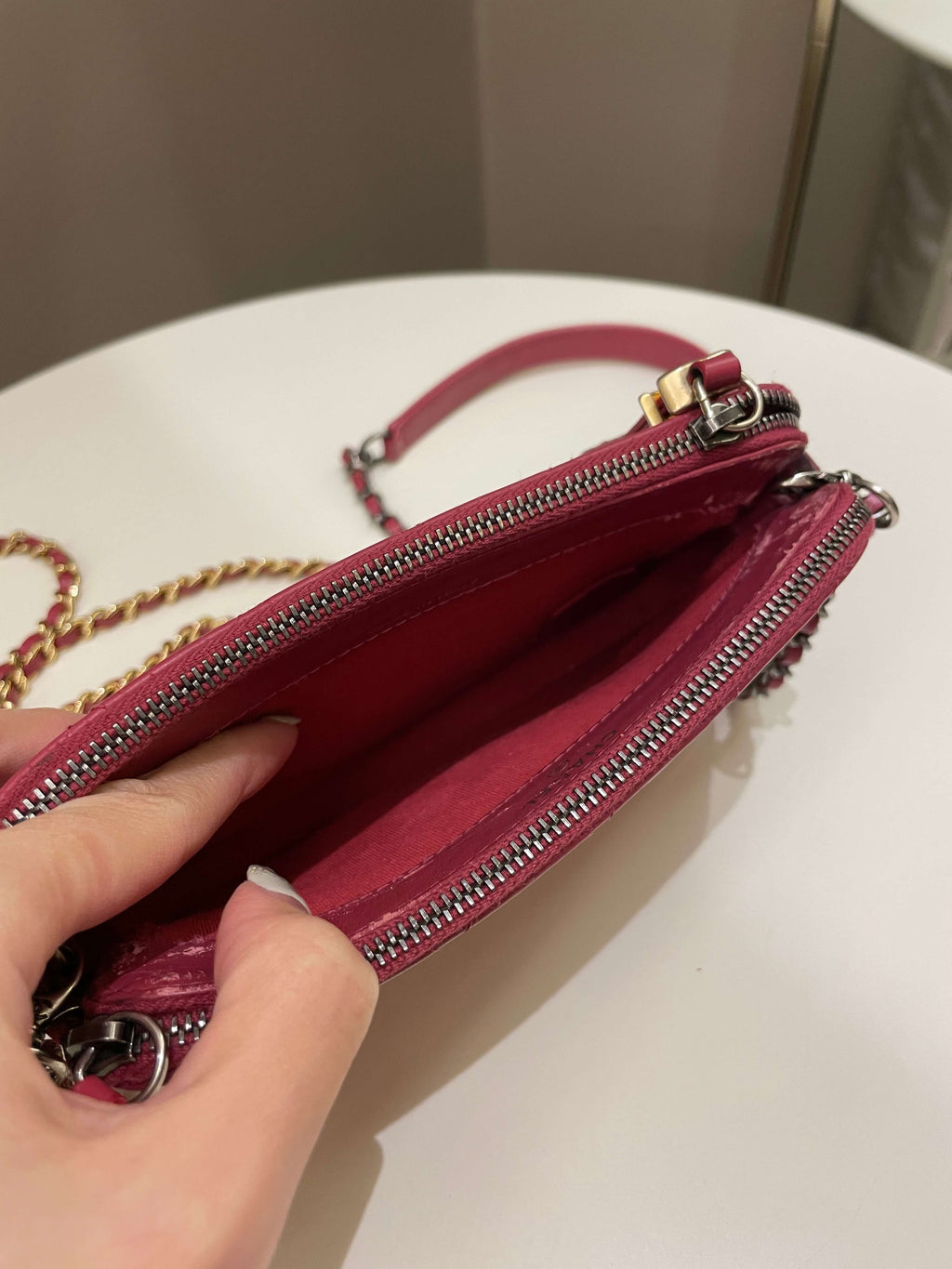 Chanel Gabrielle Clutch On Chain  Rose Fuchsia