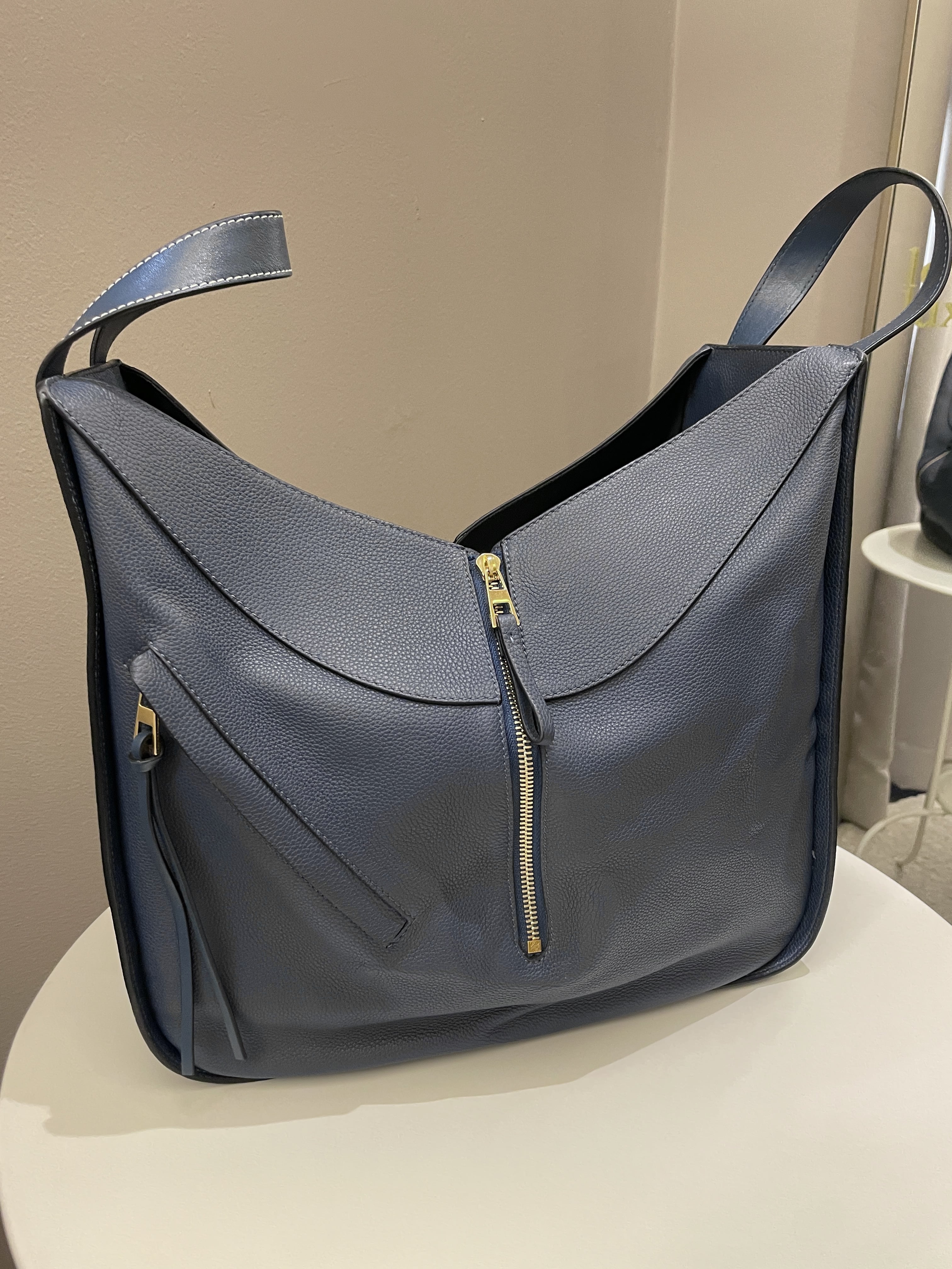 Loewe Hammock Bag Steel Blue Grainy Leather