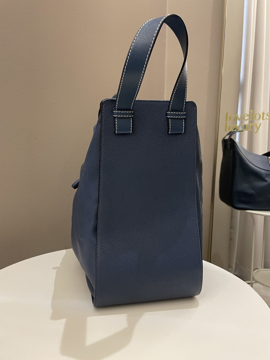 Loewe Hammock Bag Steel Blue Grainy Leather