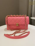 Chanel 22S Wrapped Top Handle Pink Lambskin