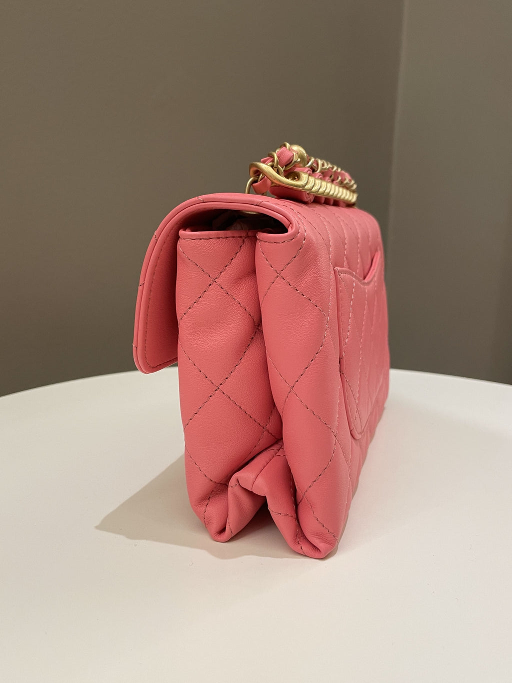 Chanel 22S Wrapped Top Handle Pink Lambskin