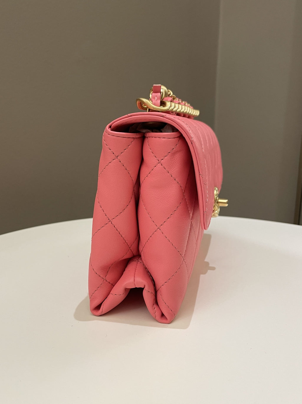 Chanel 22S Wrapped Top Handle Pink Lambskin